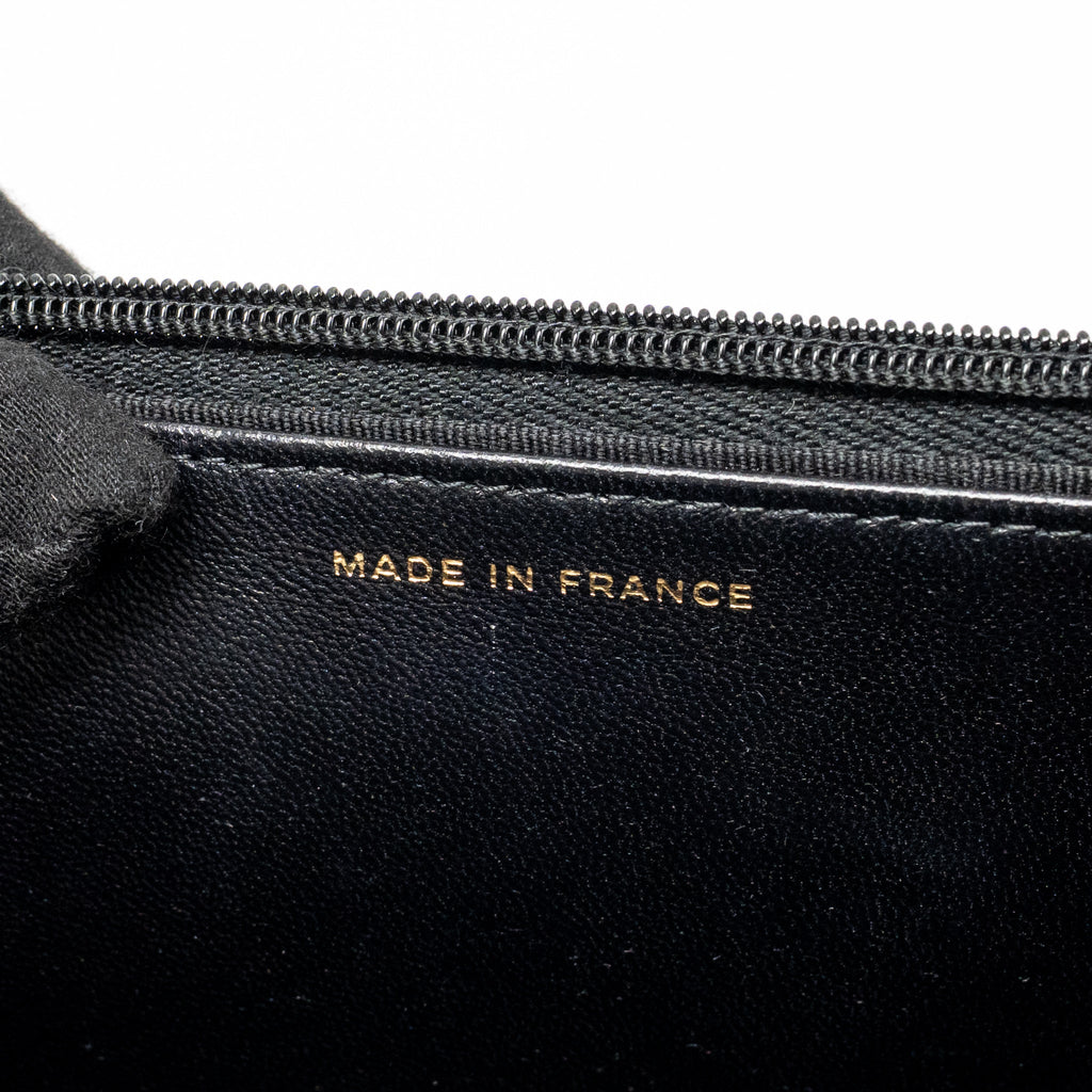 CHANEL COCO CHARM WALLET ON CHAIN LAMBSKIN BLACK LGHW