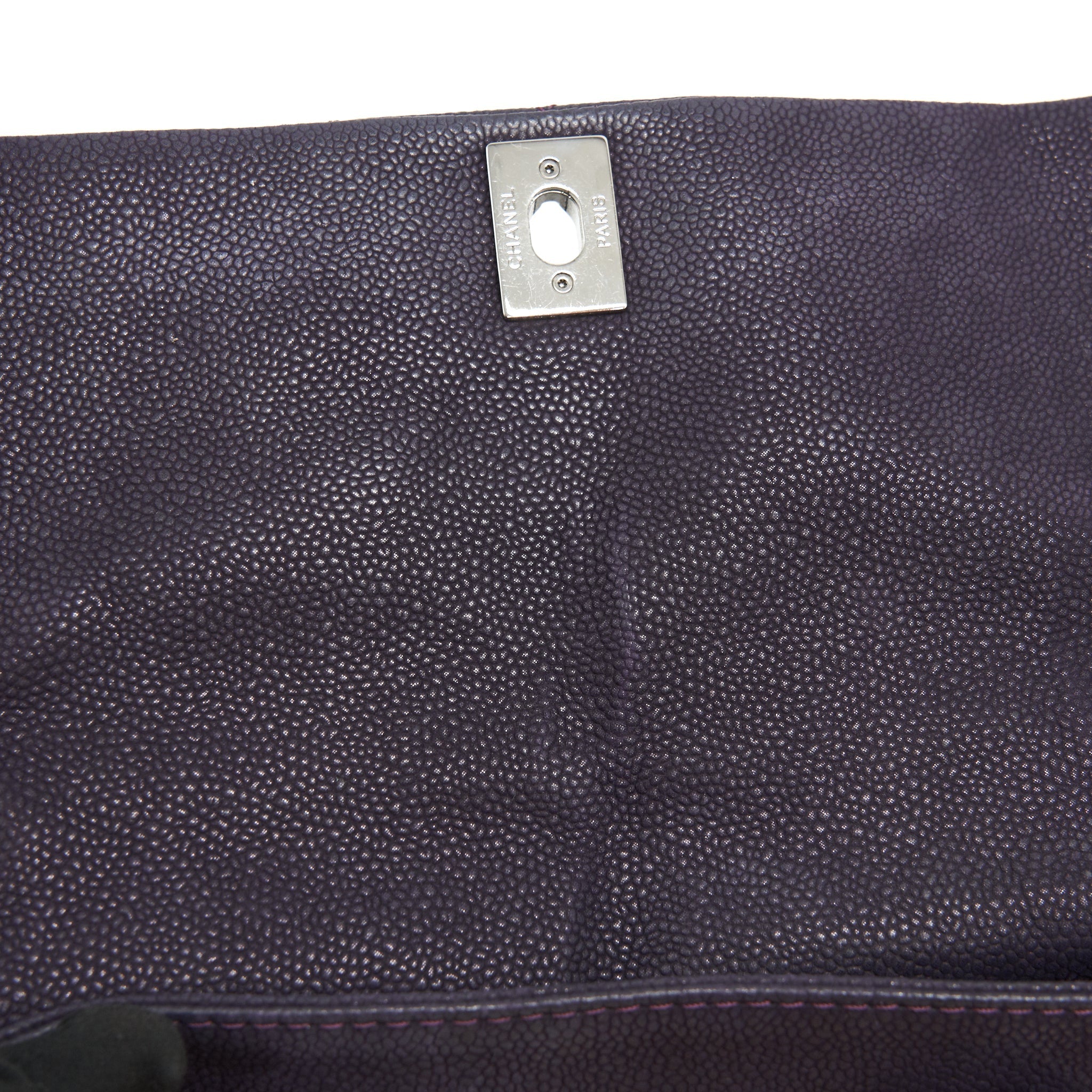 CHANEL FLAP TOTE BAG WITH CHAIN CAVIAR IN PURPLE SHW