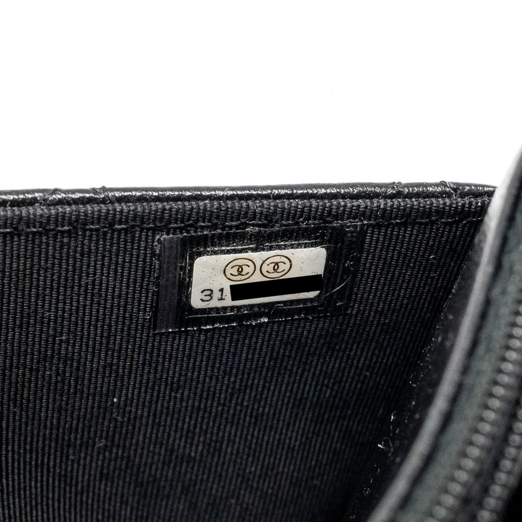 CHANEL COCO CHARM WALLET ON CHAIN LAMBSKIN BLACK LGHW