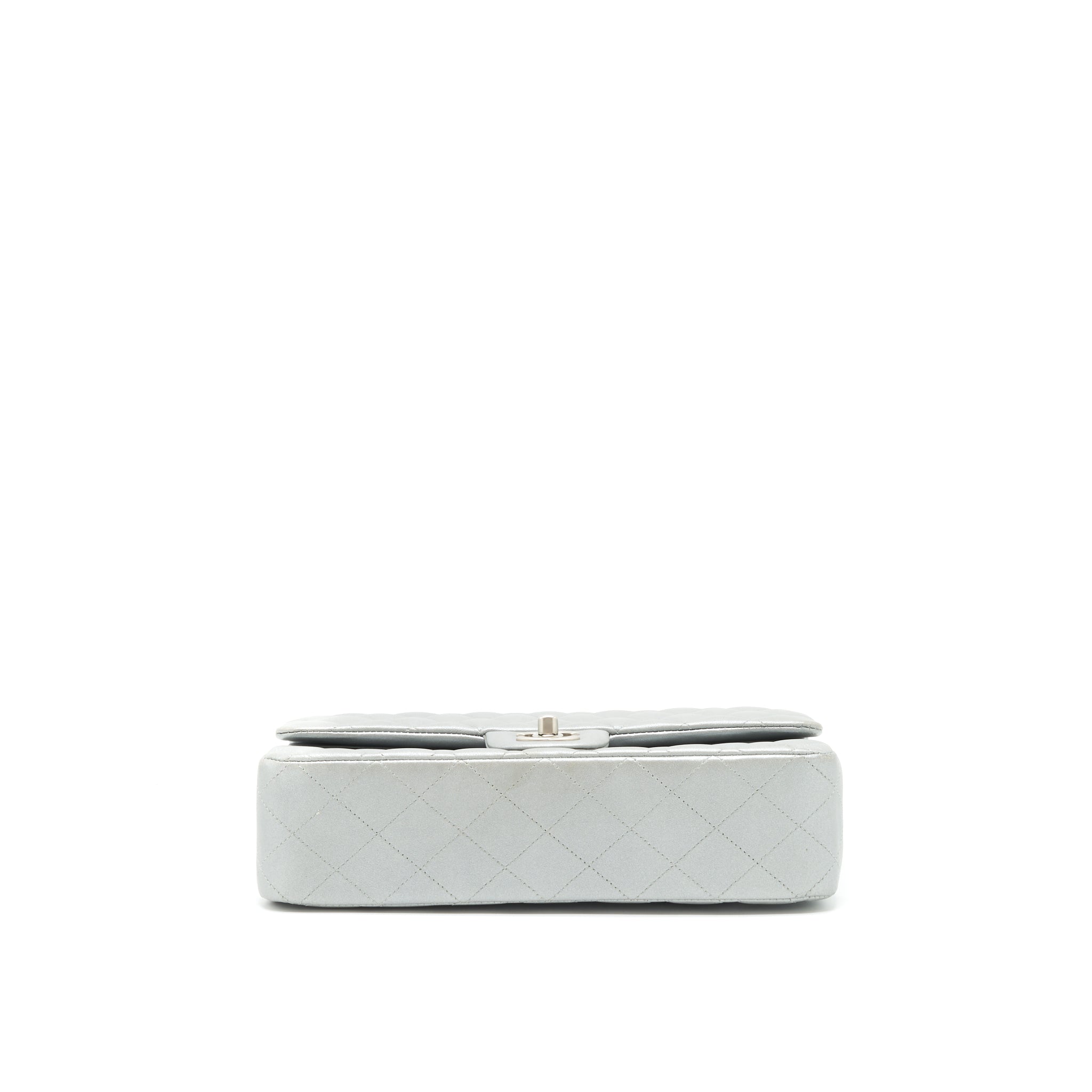 CHANEL MEDIUM CLASSIC FLAP BAG SILVER GREY SHW