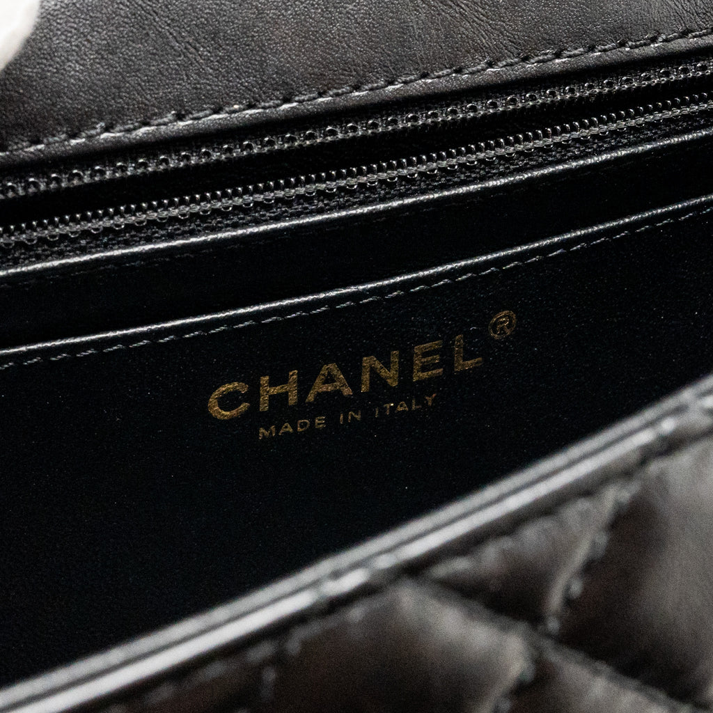 CHANEL MINI 2.55 REISSUE AGED CALFSKIN BLACK GHW
