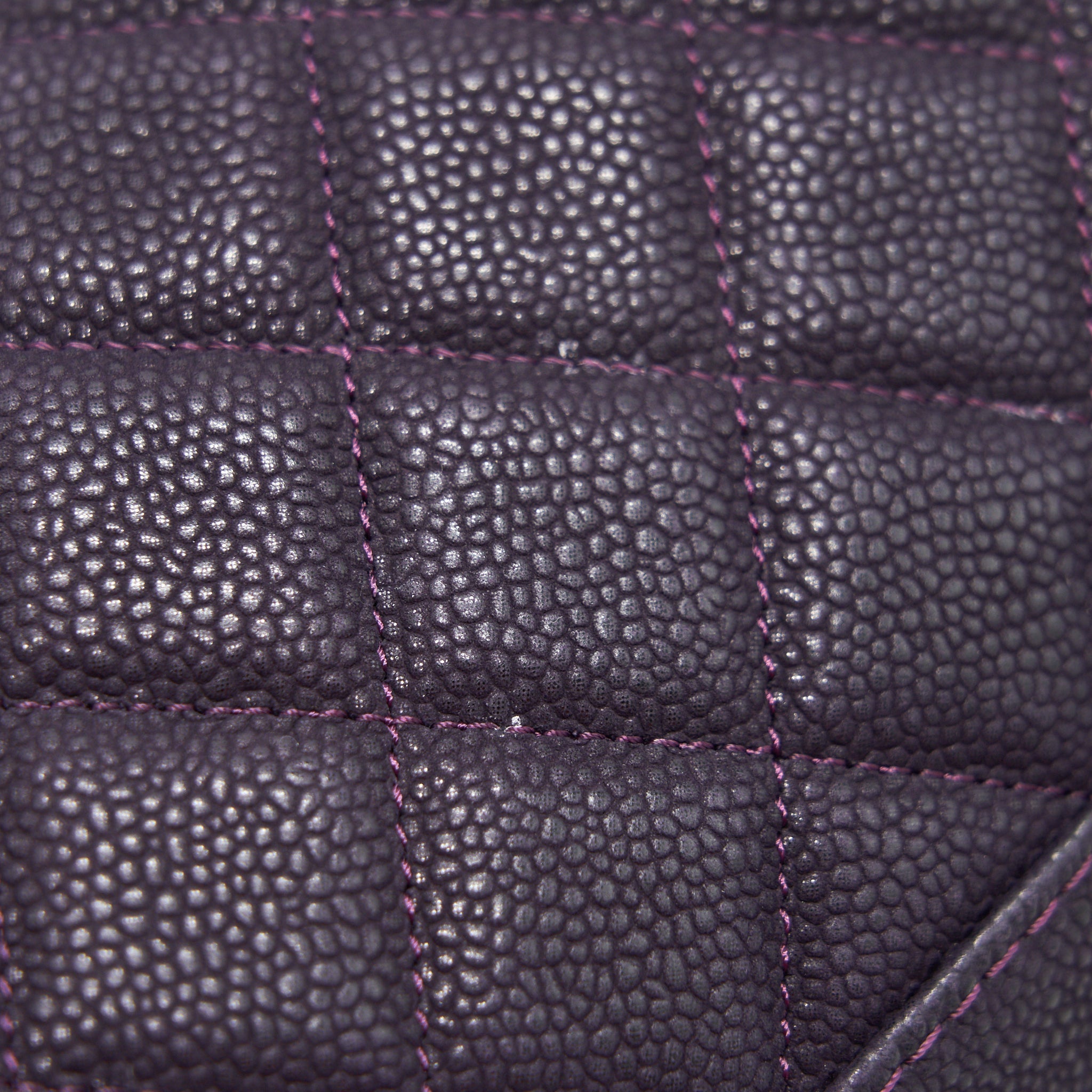 CHANEL FLAP TOTE BAG WITH CHAIN CAVIAR IN PURPLE SHW