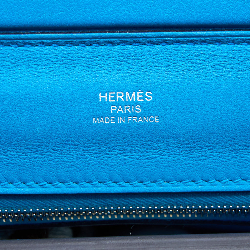HERMES MINI 24/24 2424-21 BAG EVERCOLOR/SWIFT 0F BLUE FRIDA SHW