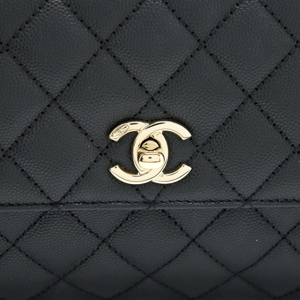 CHANEL SMALL COCO HANDLE CAVIAR BLACK LGHW (MICROCHIP)