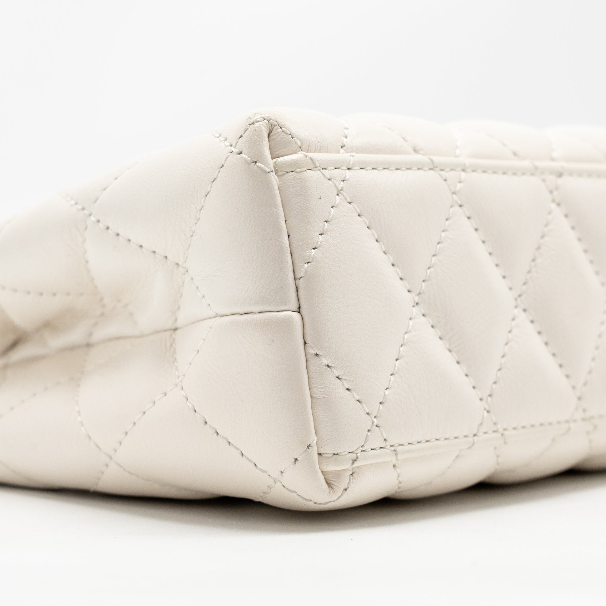 CHANEL MINI KELLY SHOPPING TOTE BAG CALFSKIN WHITE GHW (MICROCHIP)