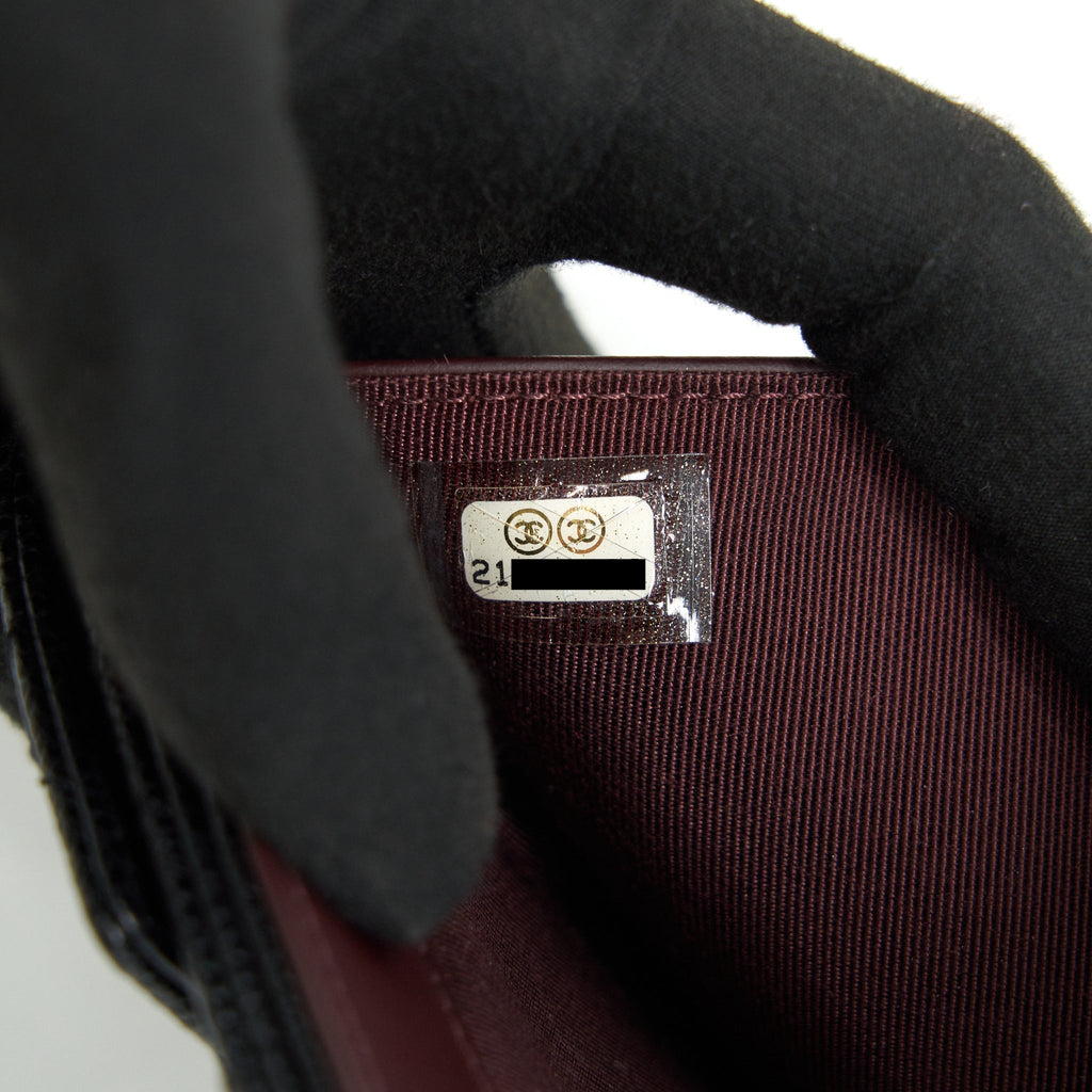 CHANEL QUILTED CAVIAR SMALL WALLET BLACK GHW