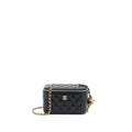 CHANEL PEARL CRUSH LONG VANITY LAMBSKIN BLACK BRUSHED GHW