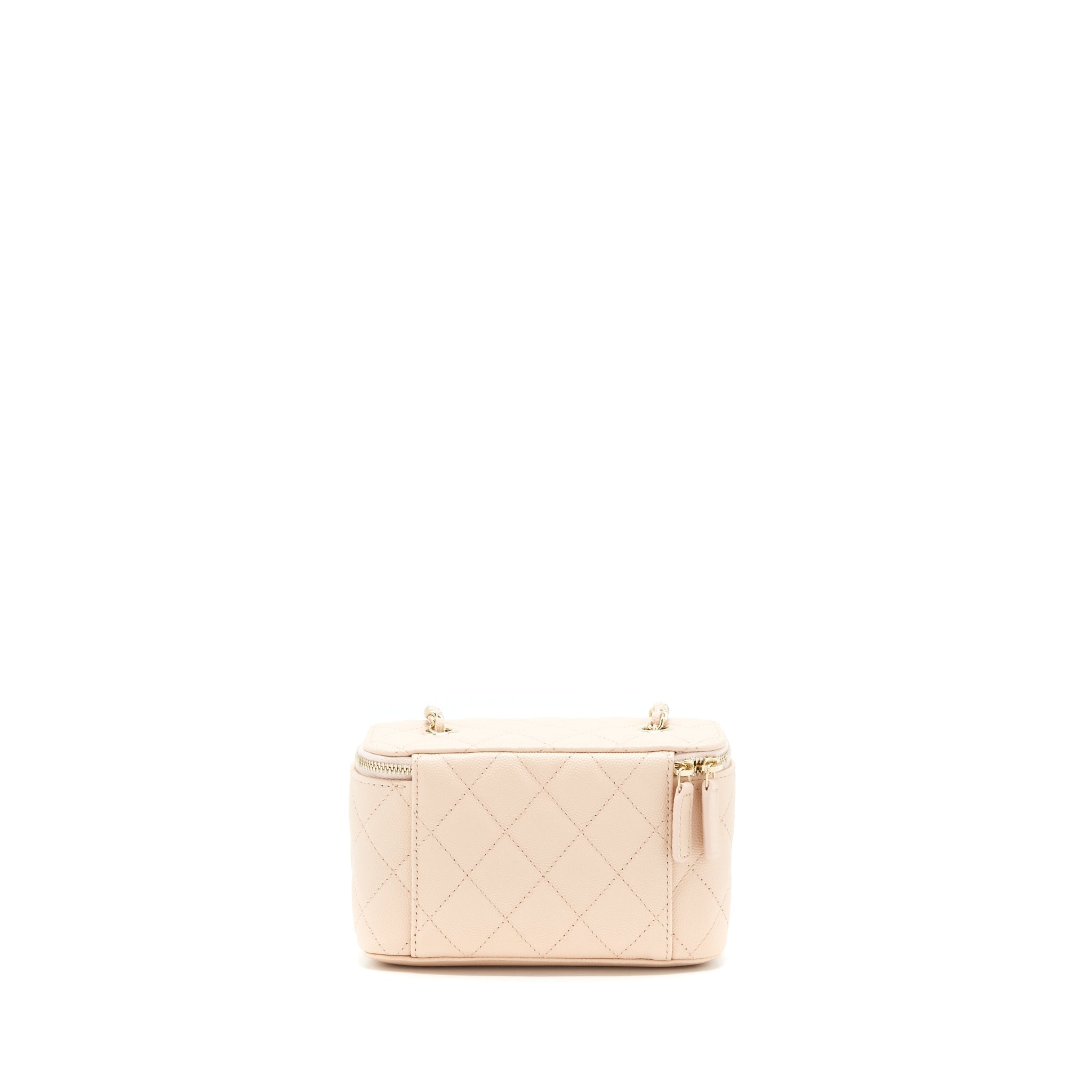 CHANEL 22C LONG VANITY WITH CHAIN CAVIAR BEIGE LGHW