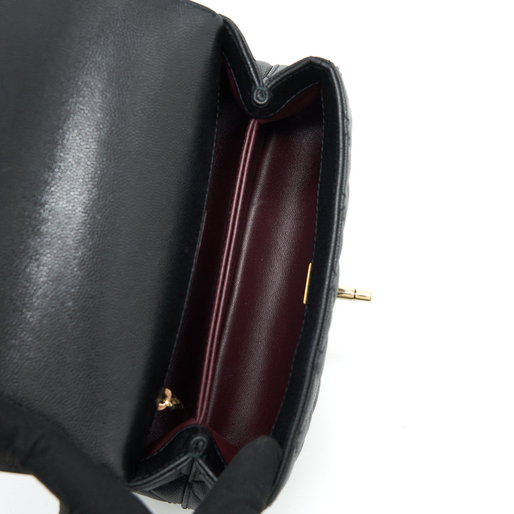 CHANEL SMALL COCO HANDLE CAVIAR BLACK LGHW (MICROCHIP)