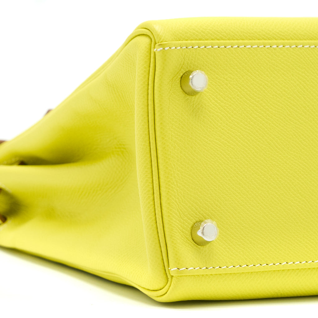 HERMES KELLY 32 EPSOM LIME/GRIS PERLE SHW