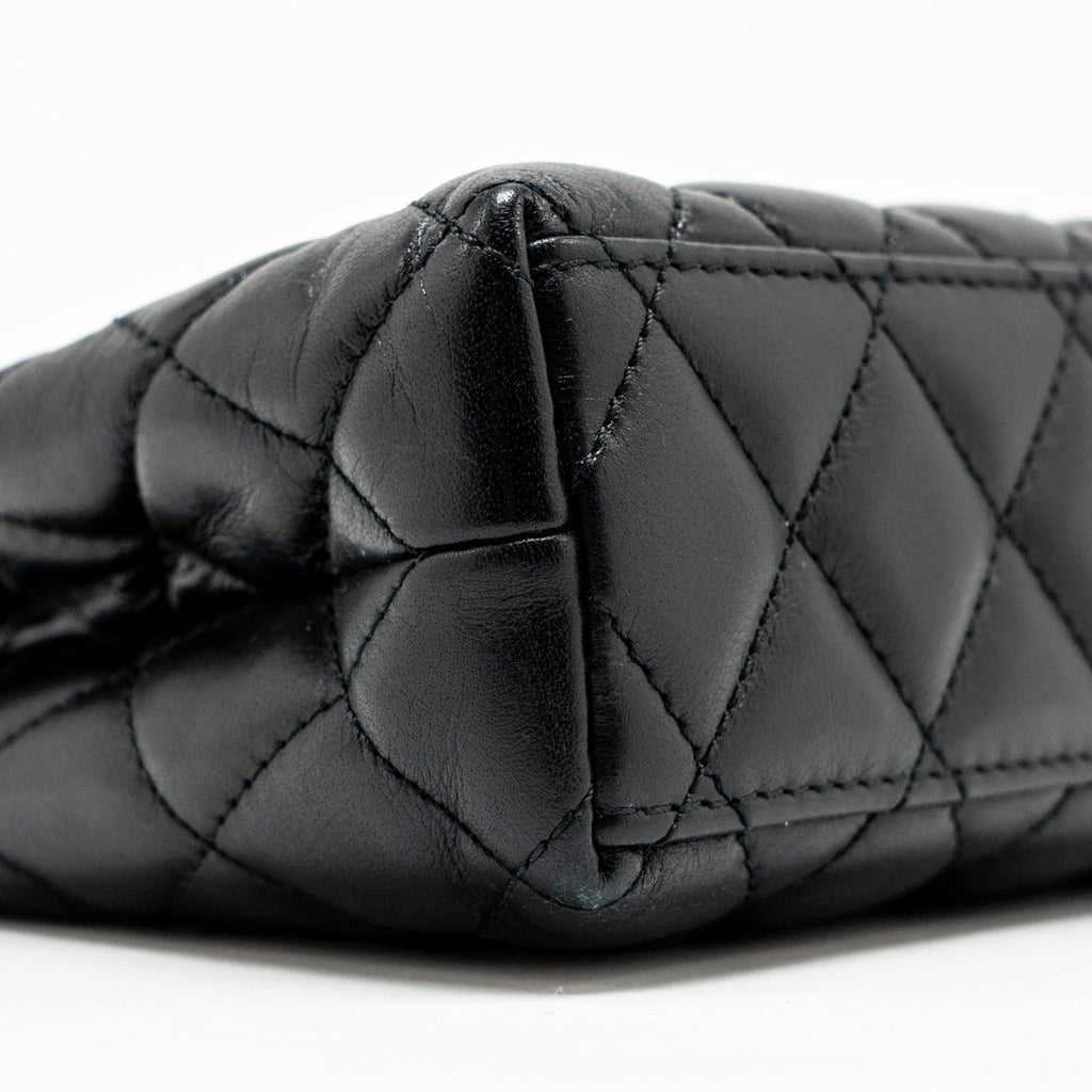 CHANEL MINI KELLY SHOPPING TOTE BAG CALFSKIN BLACK GHW (MICROCHIP)