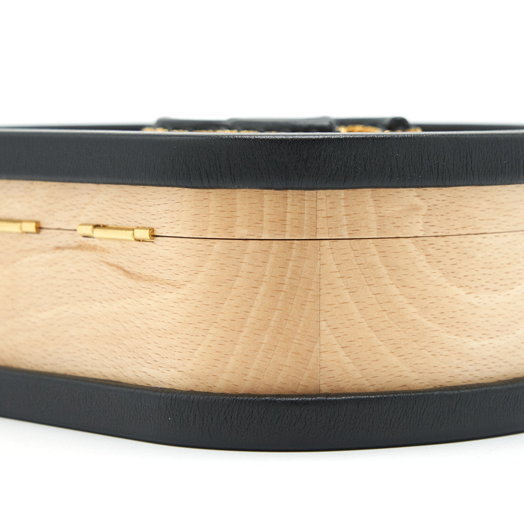 CHANEL 22C SMALL VANITY CASE BEECH WOOD, CALFSKIN BEIGE / BLACK WITH GHW