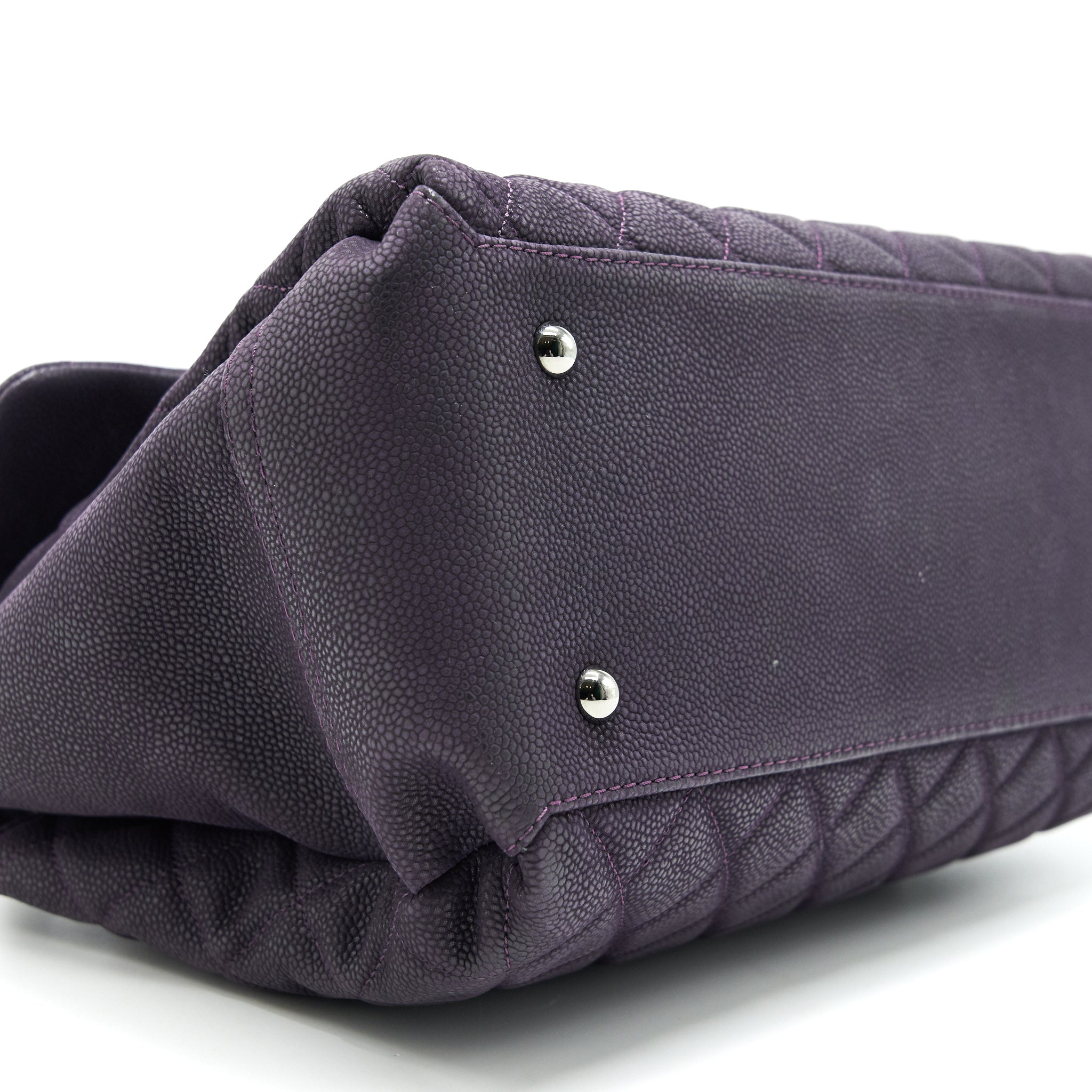 CHANEL FLAP TOTE BAG WITH CHAIN CAVIAR IN PURPLE SHW
