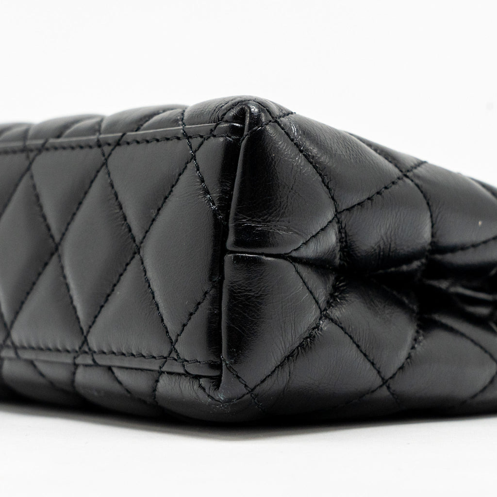 CHANEL MINI KELLY SHOPPING TOTE BAG CALFSKIN BLACK GHW (MICROCHIP)