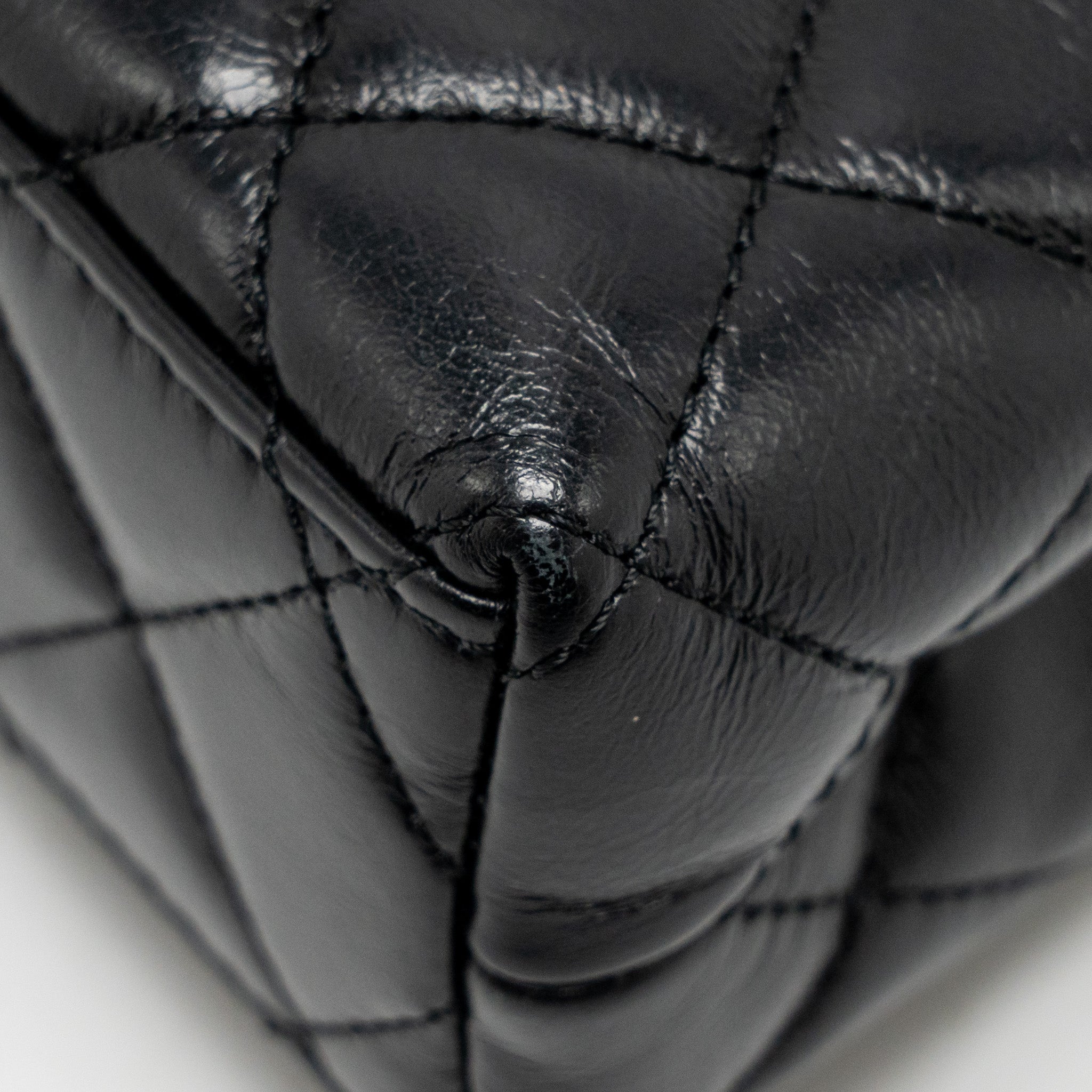 CHANEL MINI KELLY SHOPPING TOTE BAG CALFSKIN BLACK GHW (MICROCHIP)