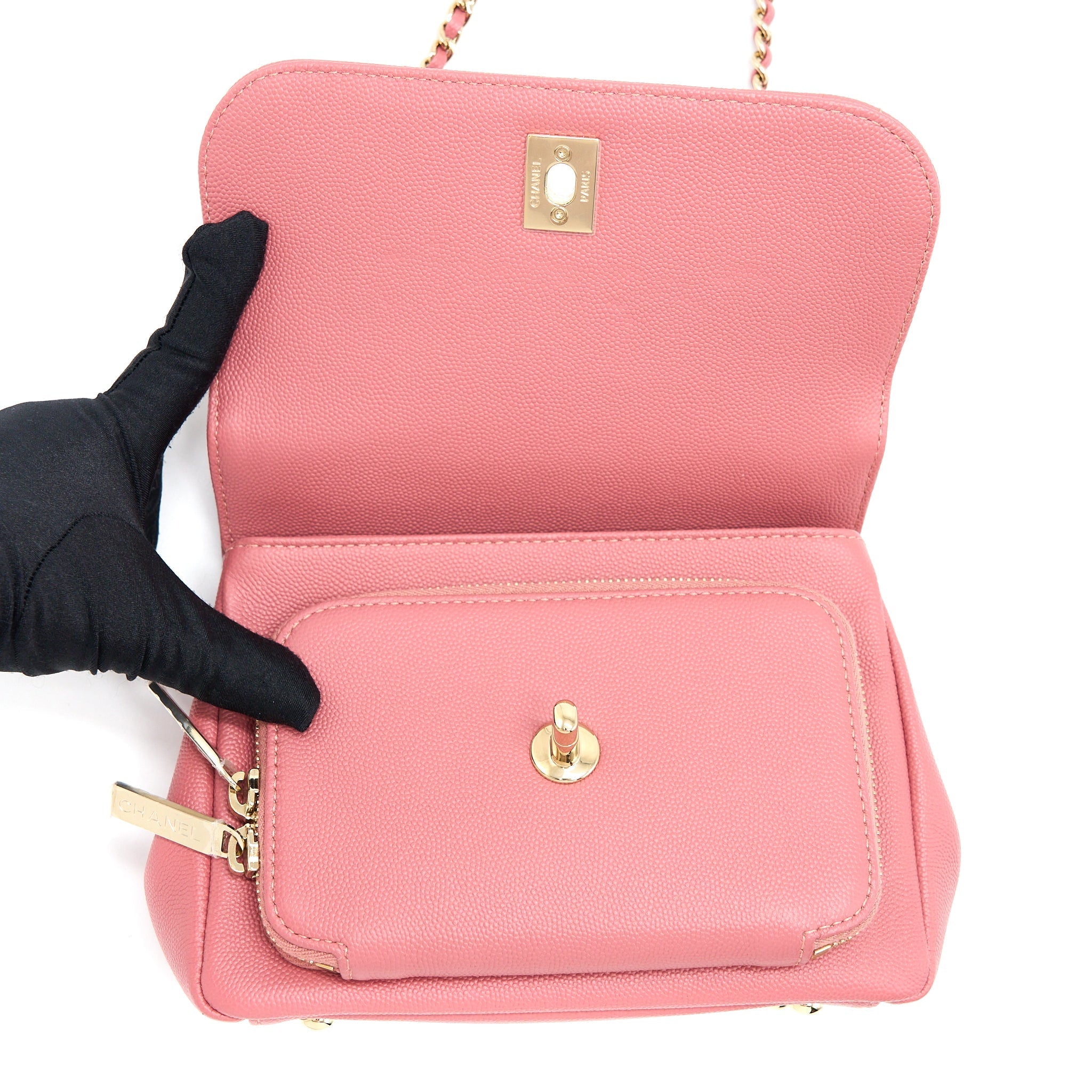 CHANEL SMALL BUSINESS AFFINITY CAVIAR PINK LGHW