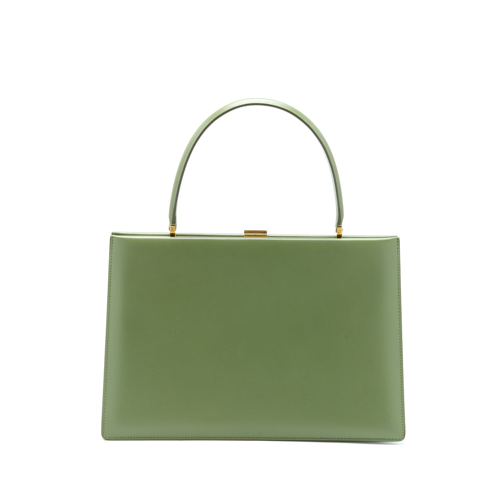 CELINE MEDIUM CLASP BAG CALFSKIN GREEN GHW