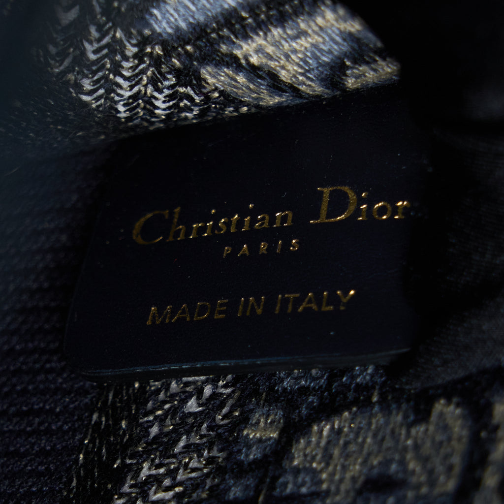 DIOR MINI BOOK TOTE BLUE OBLIQUE EMBRIODERY