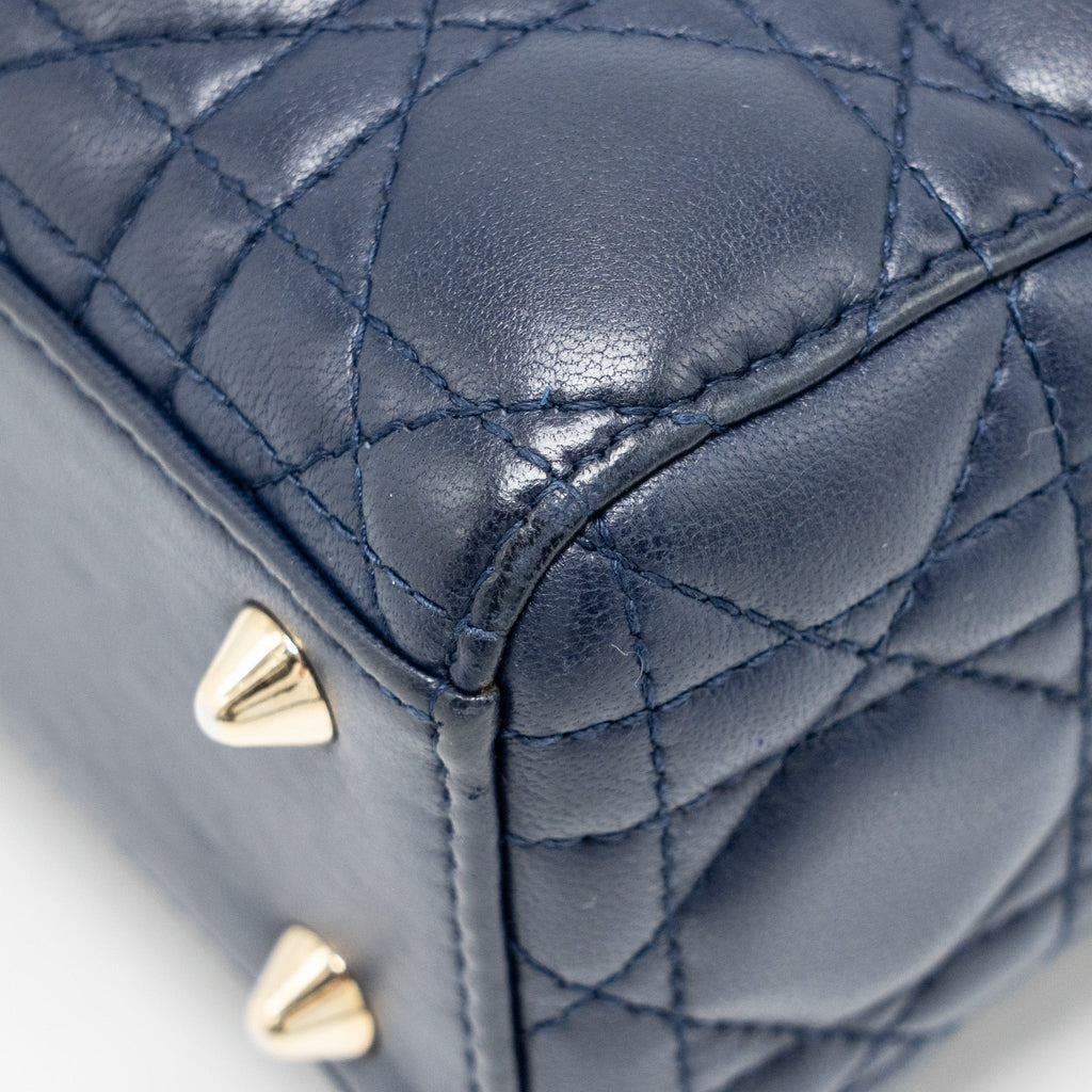 DIOR MY ABC SMALL LADY DIOR LAMBSKIN DARK BLUE LGHW