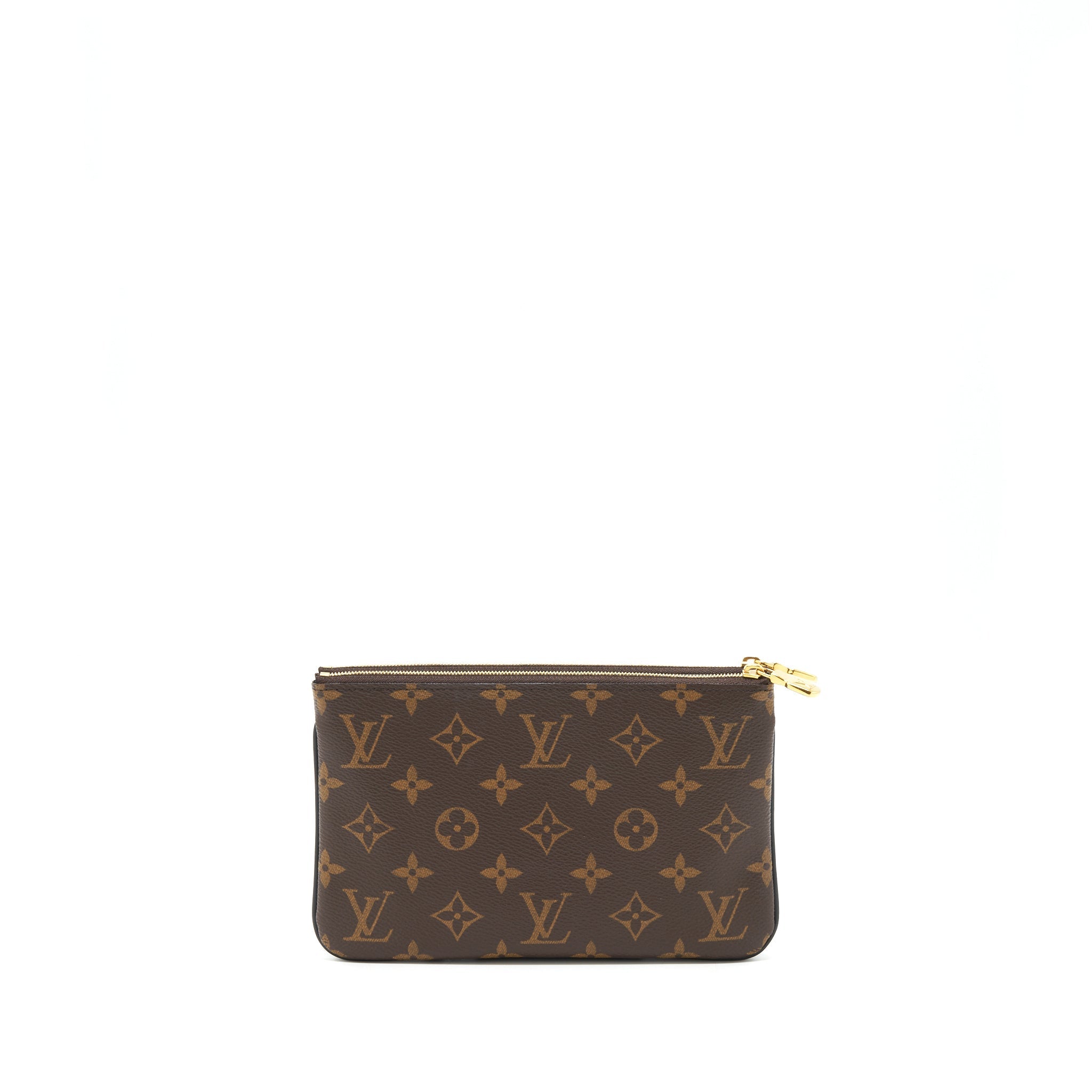 LOUIS VUITTON DOUBLE ZIP POCHETTE MONOGRAM GHW