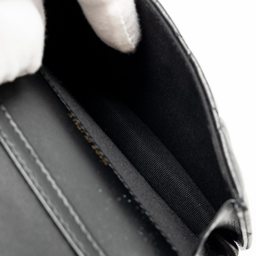 CHANEL MAXI PEARL CLUTCH WITH CHAIN LAMBSKIN BLACK LGHW