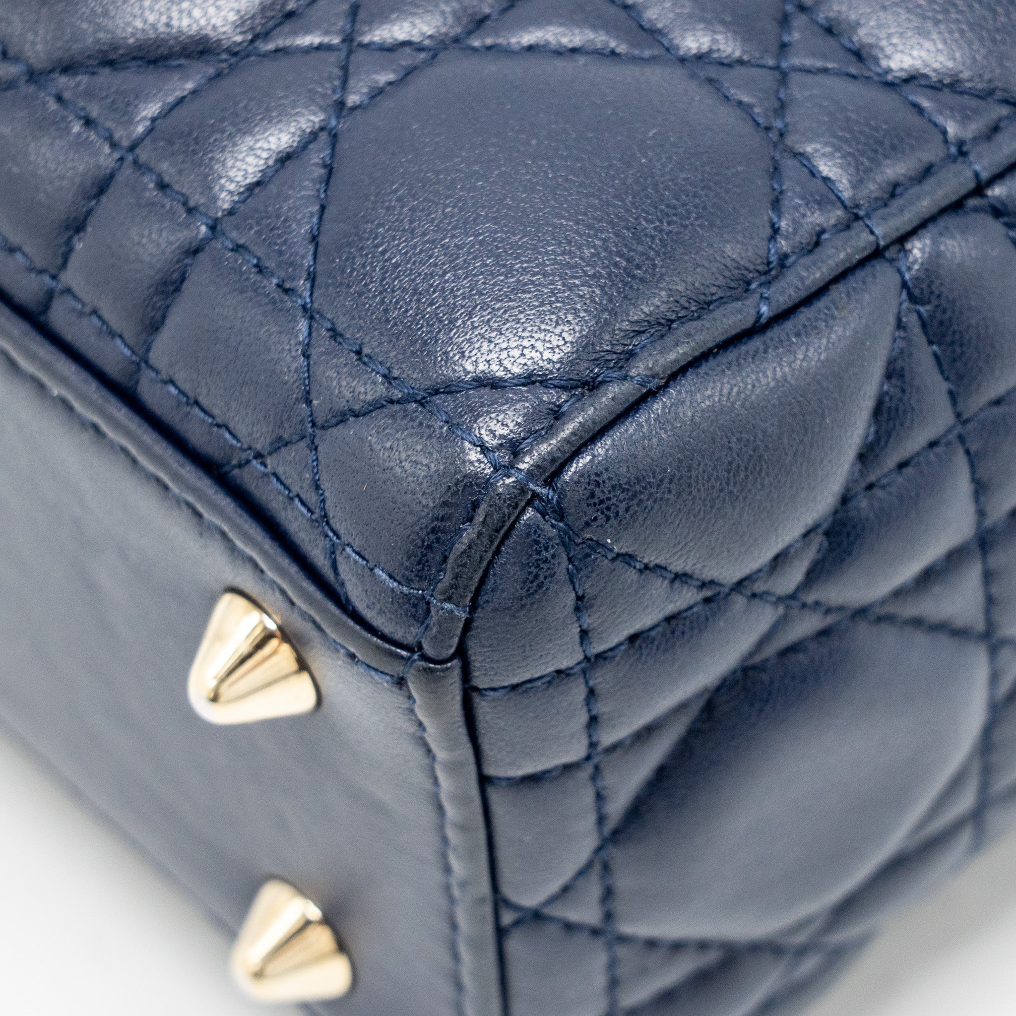 DIOR MY ABC SMALL LADY DIOR LAMBSKIN DARK BLUE LGHW