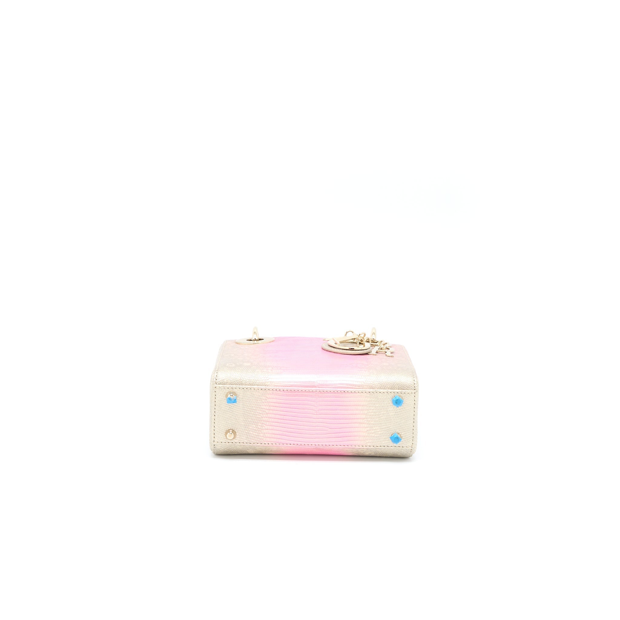 DIOR MINI LADY DIOR LIZARD PINK MULTICOLOUR LGHW