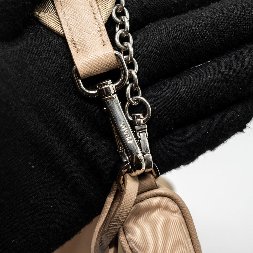 PRADA RE-EDITION 2005 SHOULDER BAG RE-NYLON BEIGE SHW