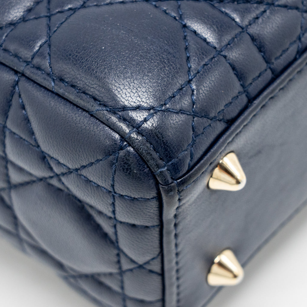 DIOR MY ABC SMALL LADY DIOR LAMBSKIN DARK BLUE LGHW
