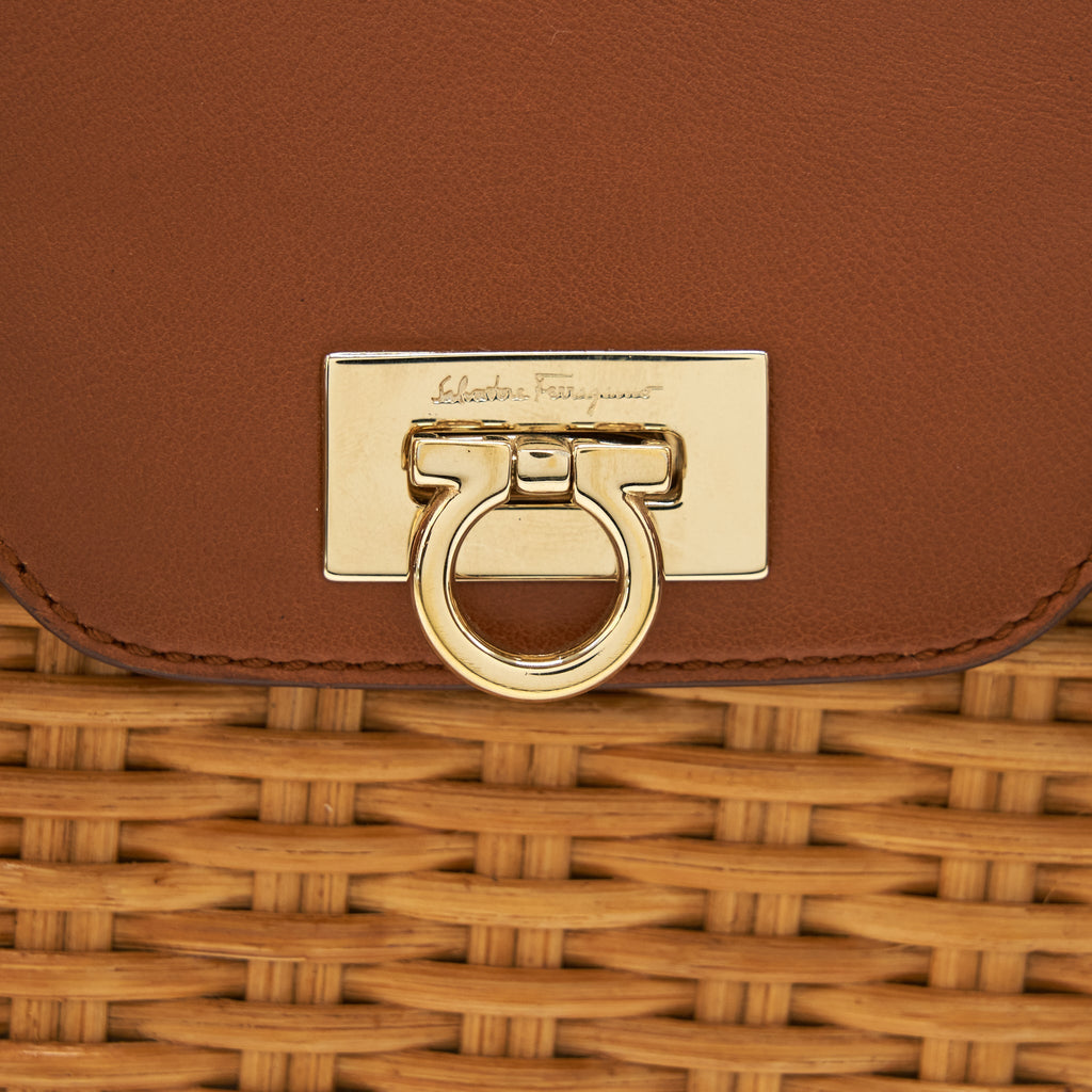 SALVATORE FERRAGAMO VINTAGE BAMBOO TOP HANDLE BAG