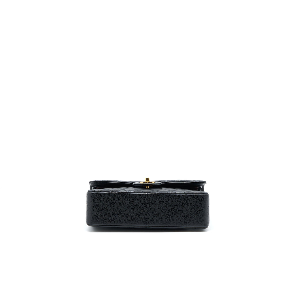 CHANEL SMALL CLASSIC FLAP BAG CAVIAR BLACK GHW (MICROCHIP)