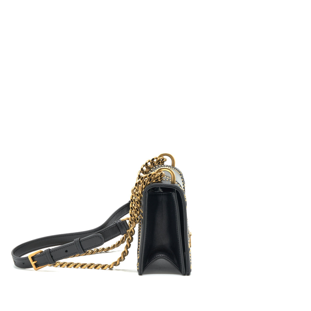 DIOR SMALL STUDDED DIORAMA BLACK GHW