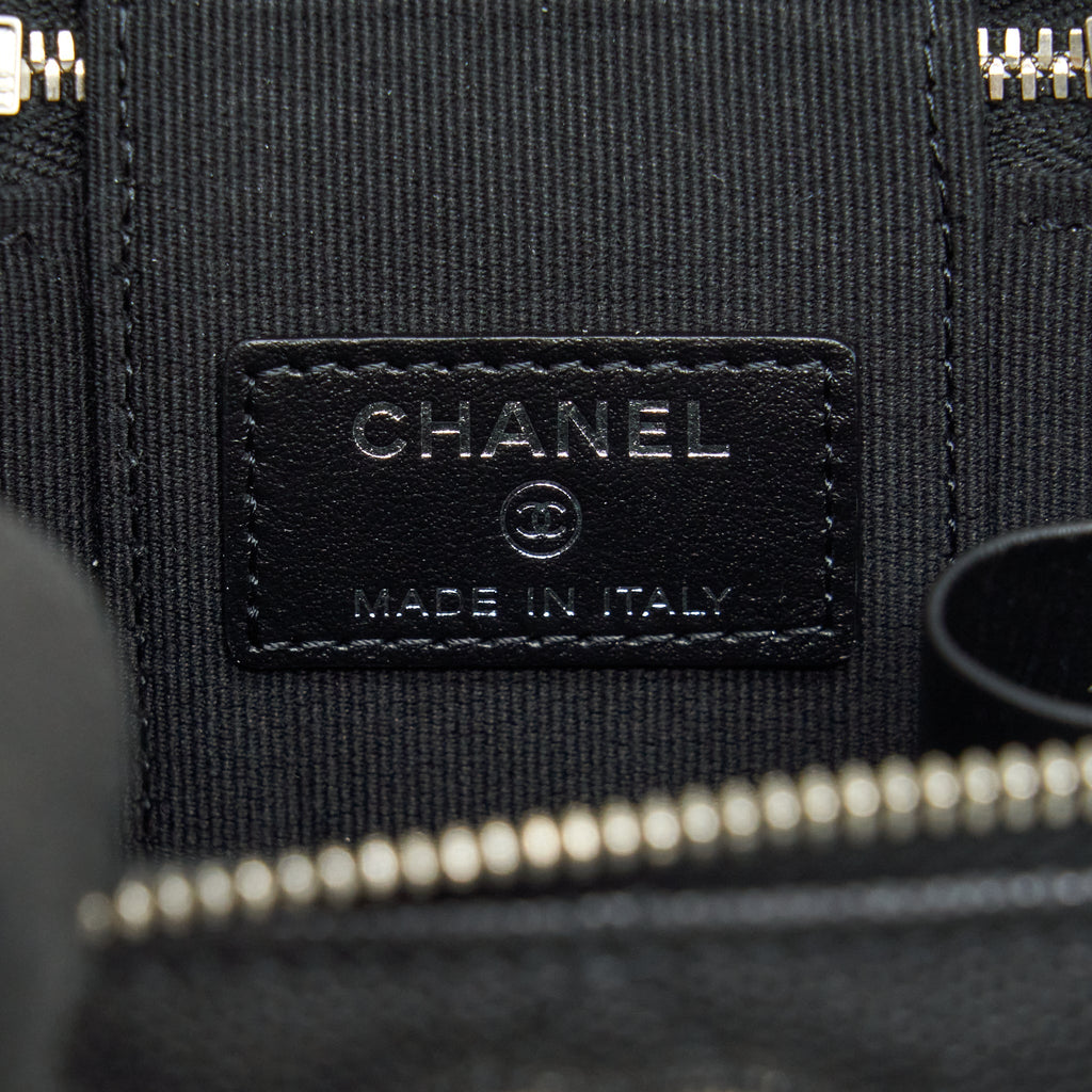 CHANEL 22S MINI VANITY WITH GIANT CHAIN CAVIAR BLACK WITH SHW
