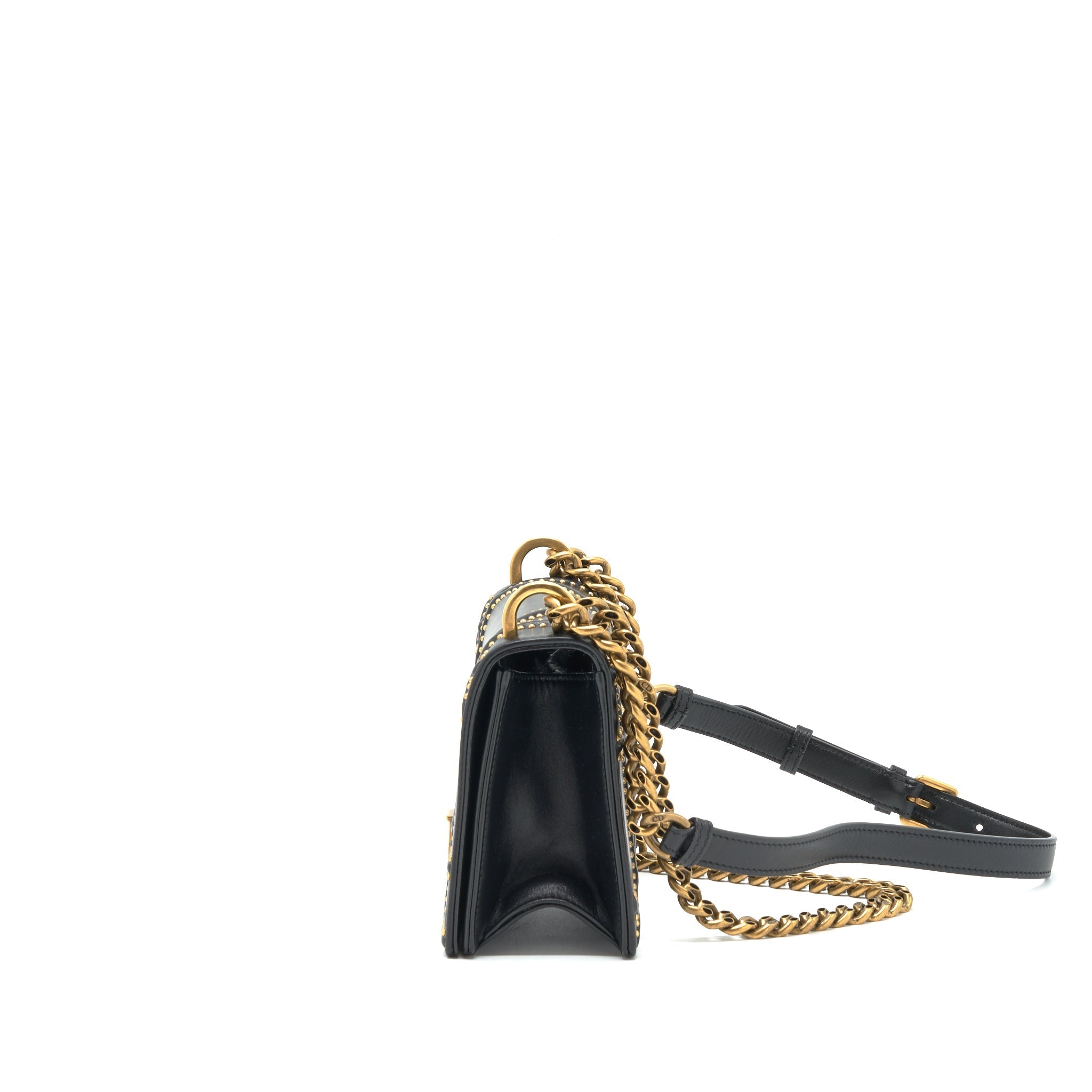 DIOR SMALL STUDDED DIORAMA BLACK GHW