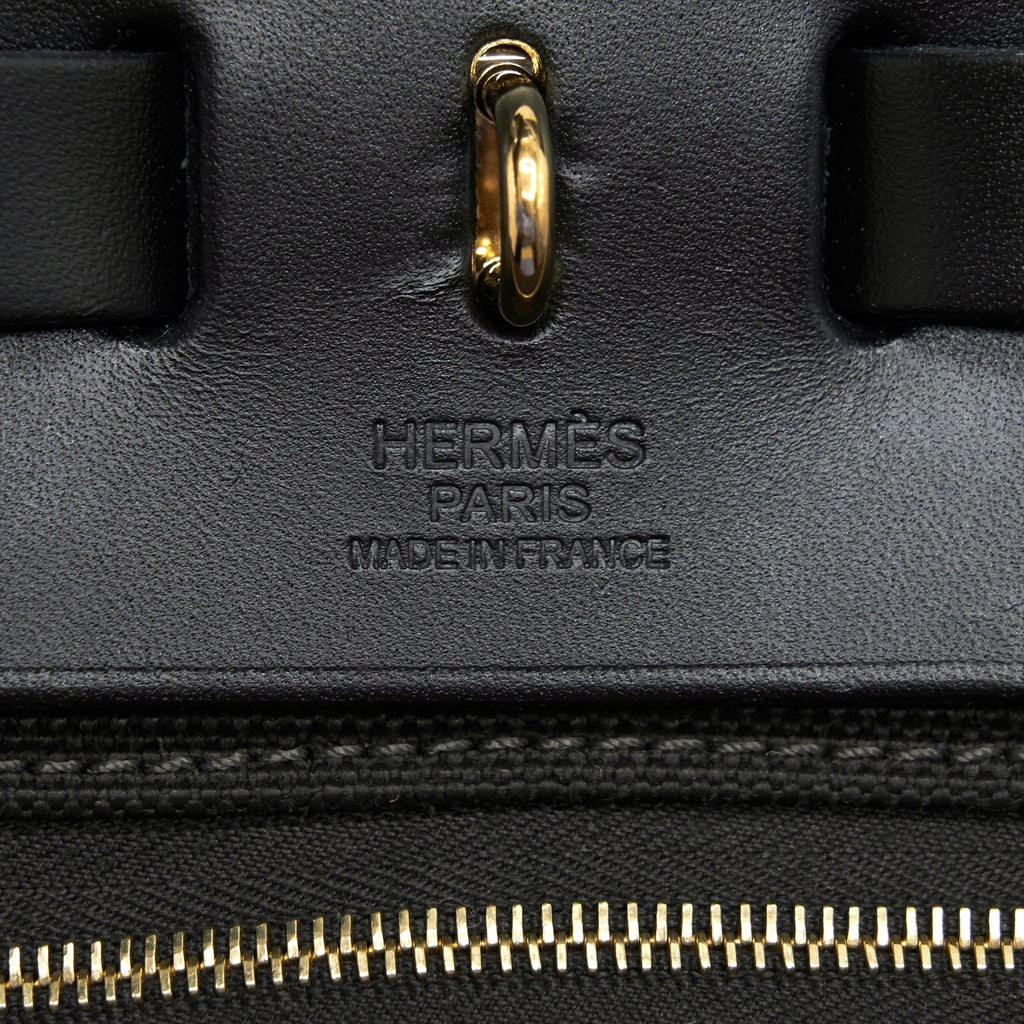 HERMES HERBAG ZIP 31 RETOURNE BAG WITH EBENE/ BLACK COLOR GHW