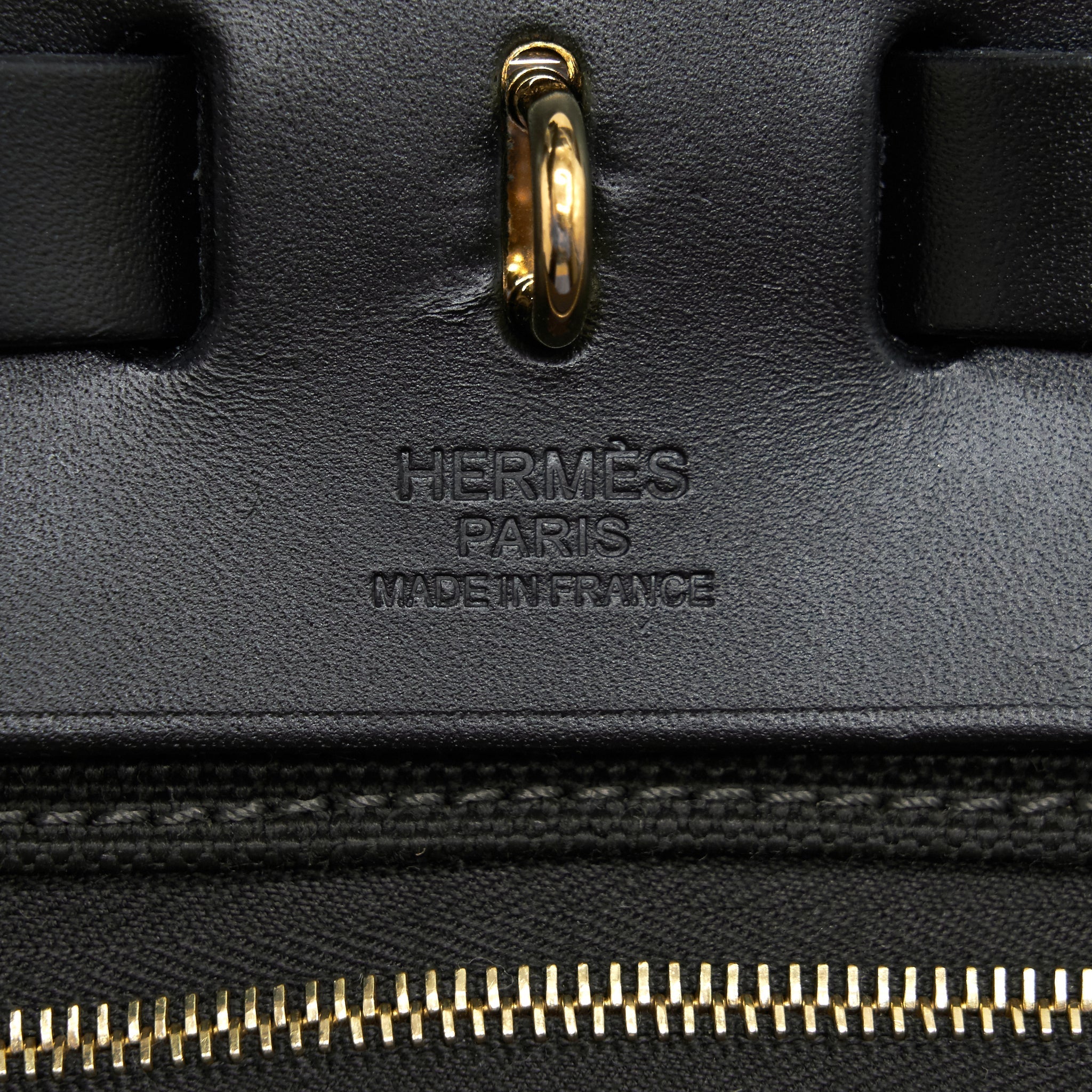 HERMES HERBAG ZIP 31 RETOURNE BAG WITH EBENE/ BLACK COLOR GHW