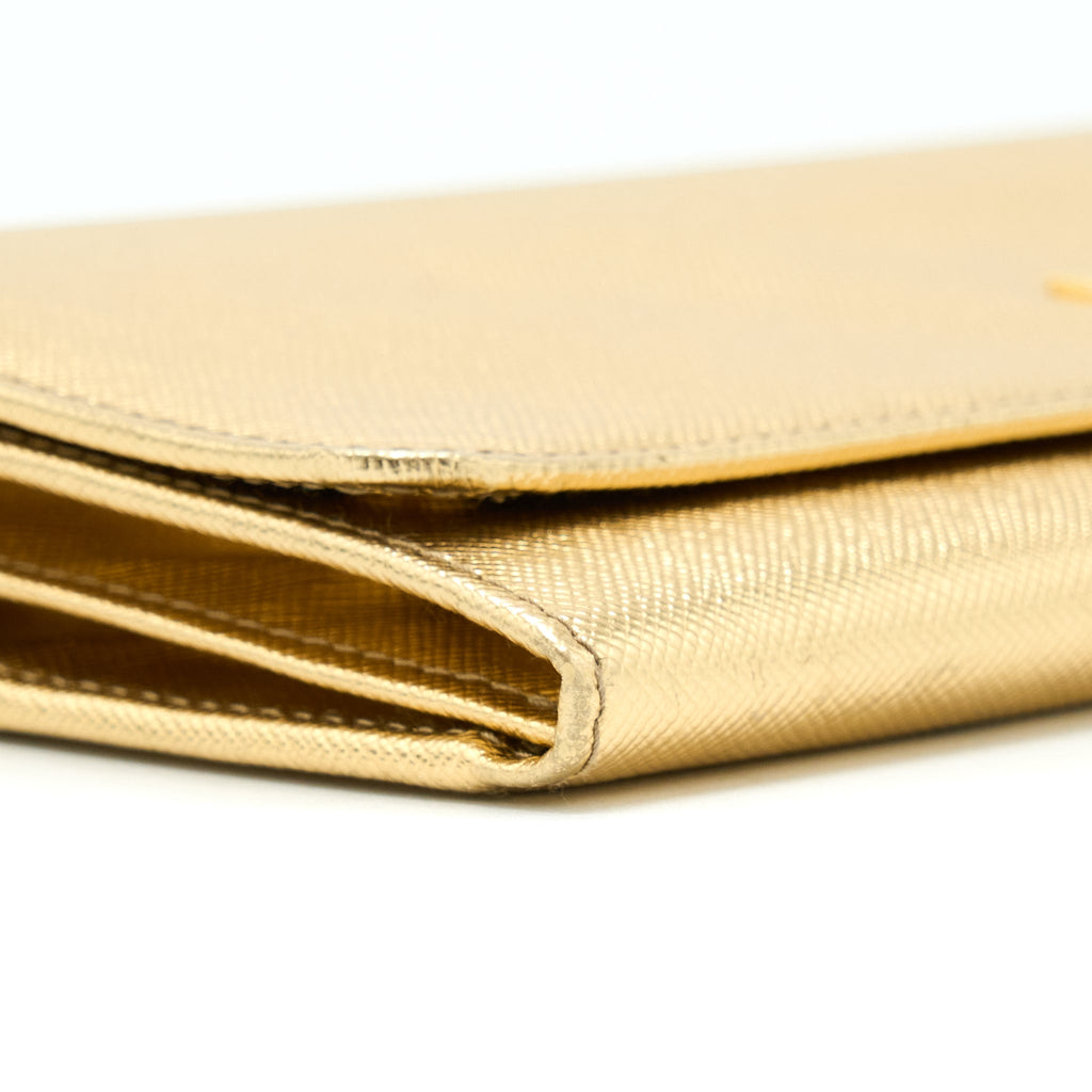 PRADA MINI WALLET ON CHAIN GOLD GHW