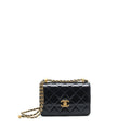 CHANEL 21A GOLD CRUSH FLAP BAG CALFSKIN BLACK GHW