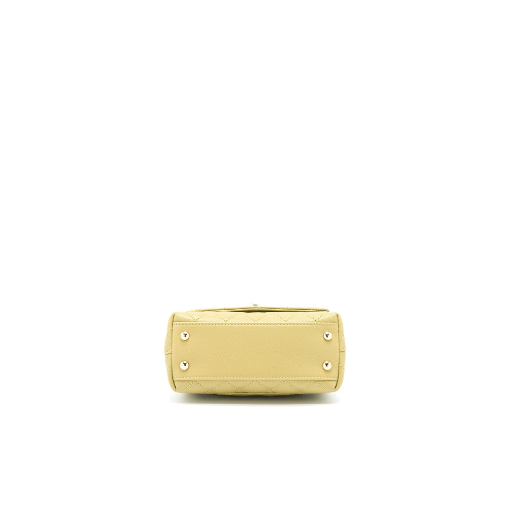 CHANEL EXTRA MINI COCO HANDLE CAVIAR GREEN LGHW (MICROCHIP)