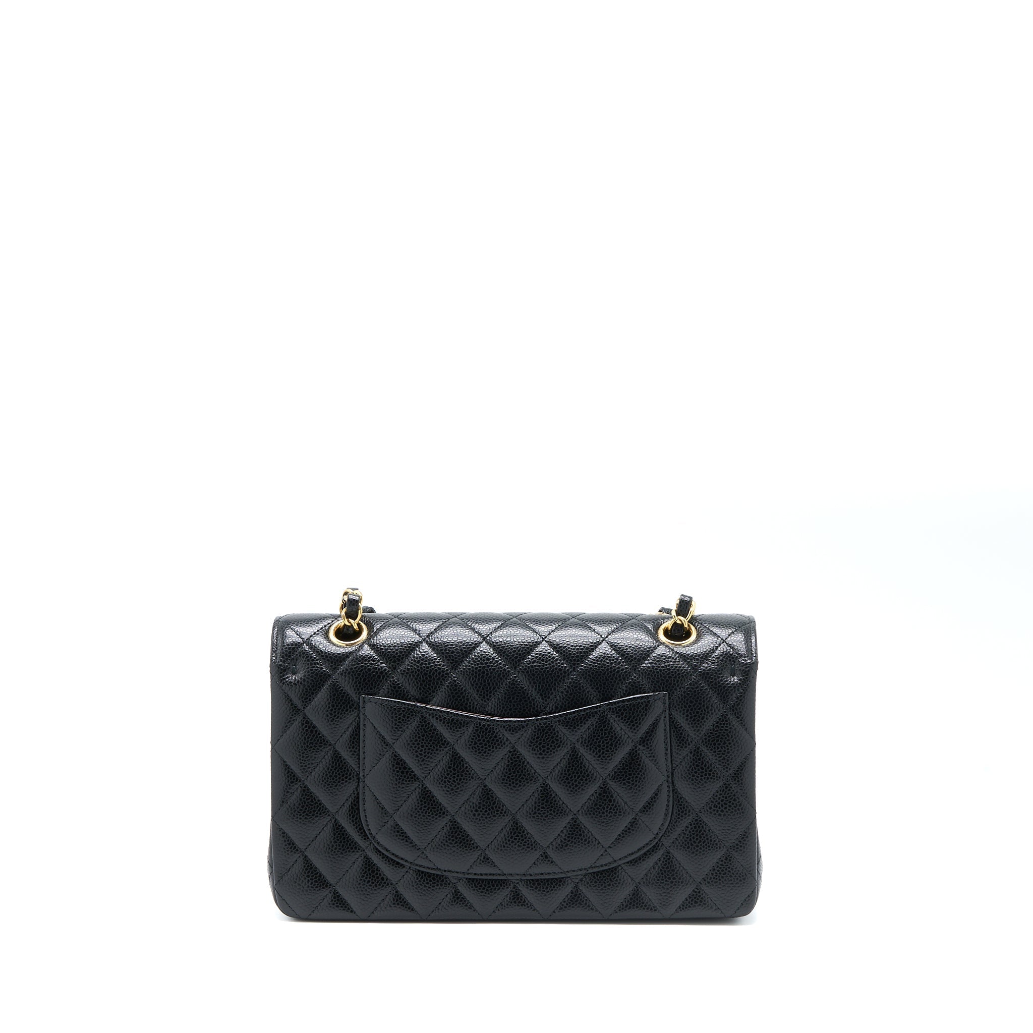 CHANEL MEDIUM CLASSIC DOUBLE FLAP BAG CAVIAR BLACK GHW (MICROCHIP)