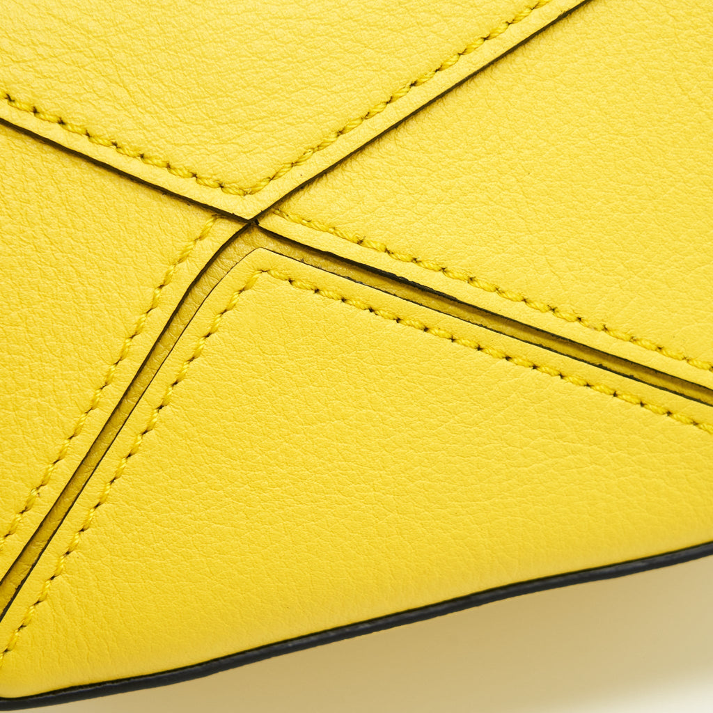 LOEWE NANO PUZZLE CLASSIC CALFSKIN YELLOW WITH SHW