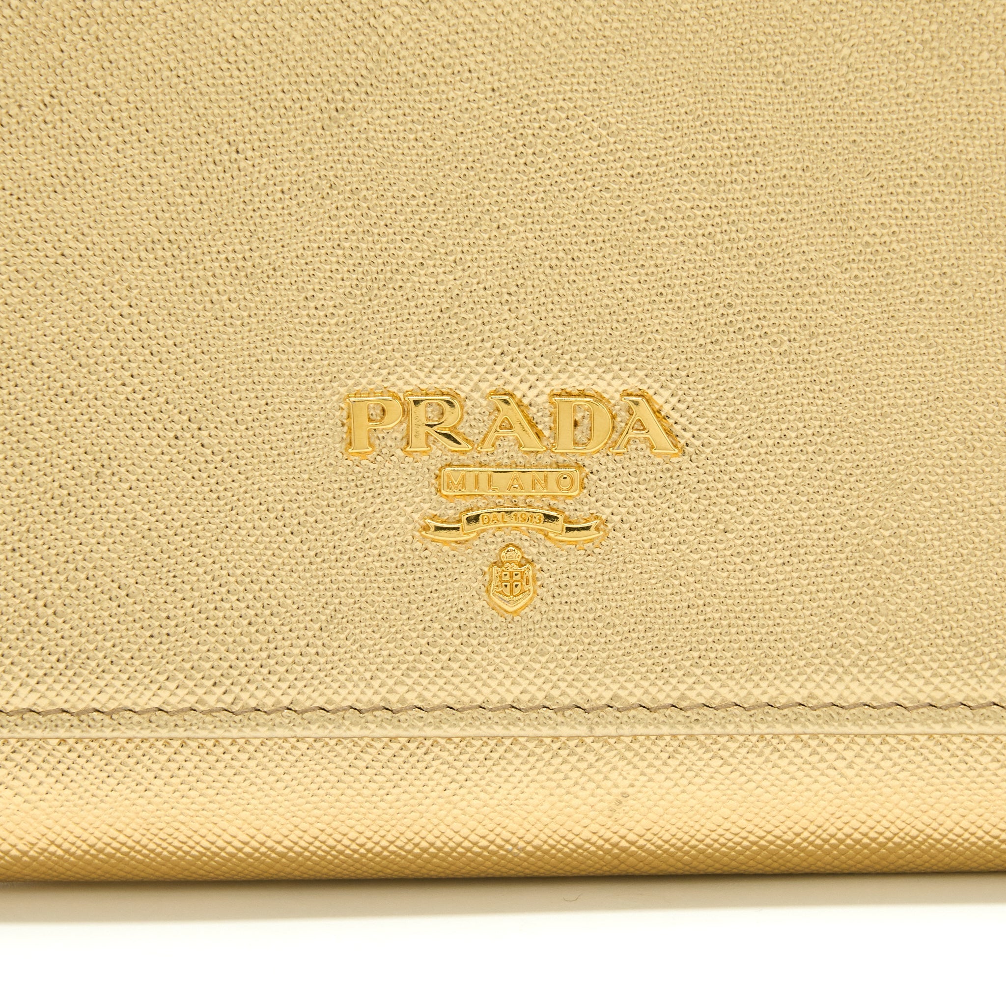 PRADA MINI WALLET ON CHAIN GOLD GHW