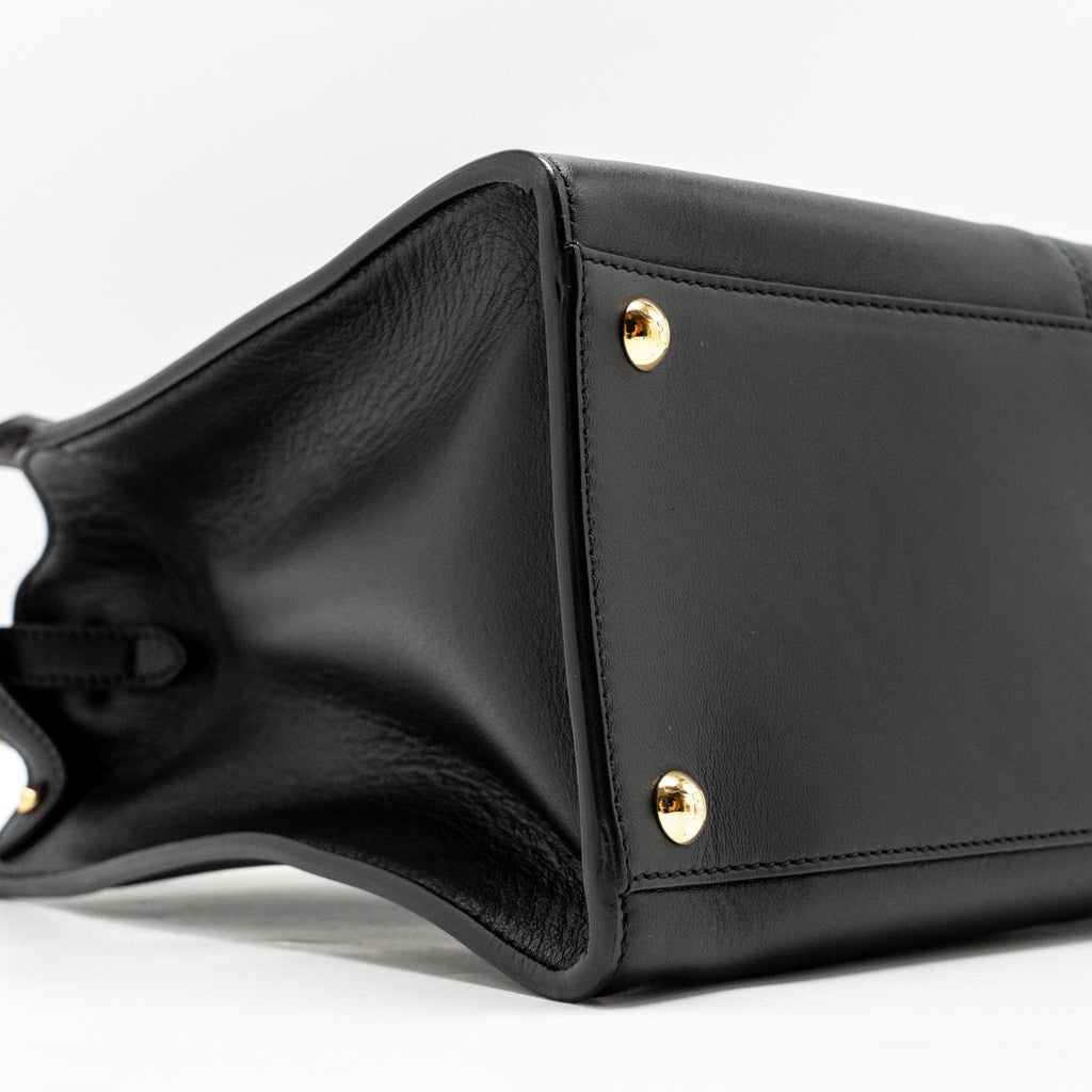 FENDI PEEKABOO X-LITE MEDIUM CALFSKIN BLACK GHW WITH FLOWERLAND STRAP