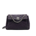 CHANEL FLAP TOTE BAG WITH CHAIN CAVIAR IN PURPLE SHW