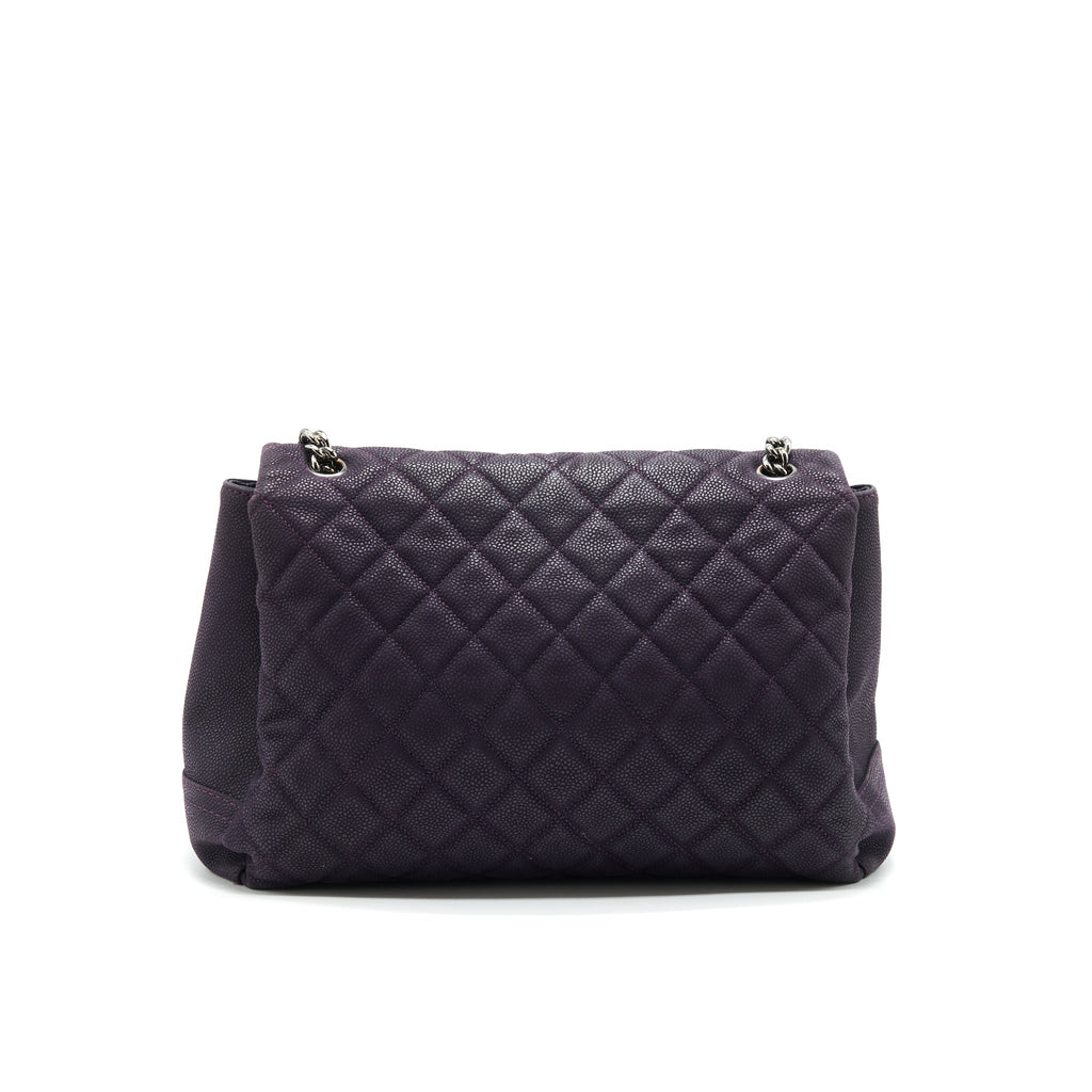 CHANEL FLAP TOTE BAG WITH CHAIN CAVIAR IN PURPLE SHW