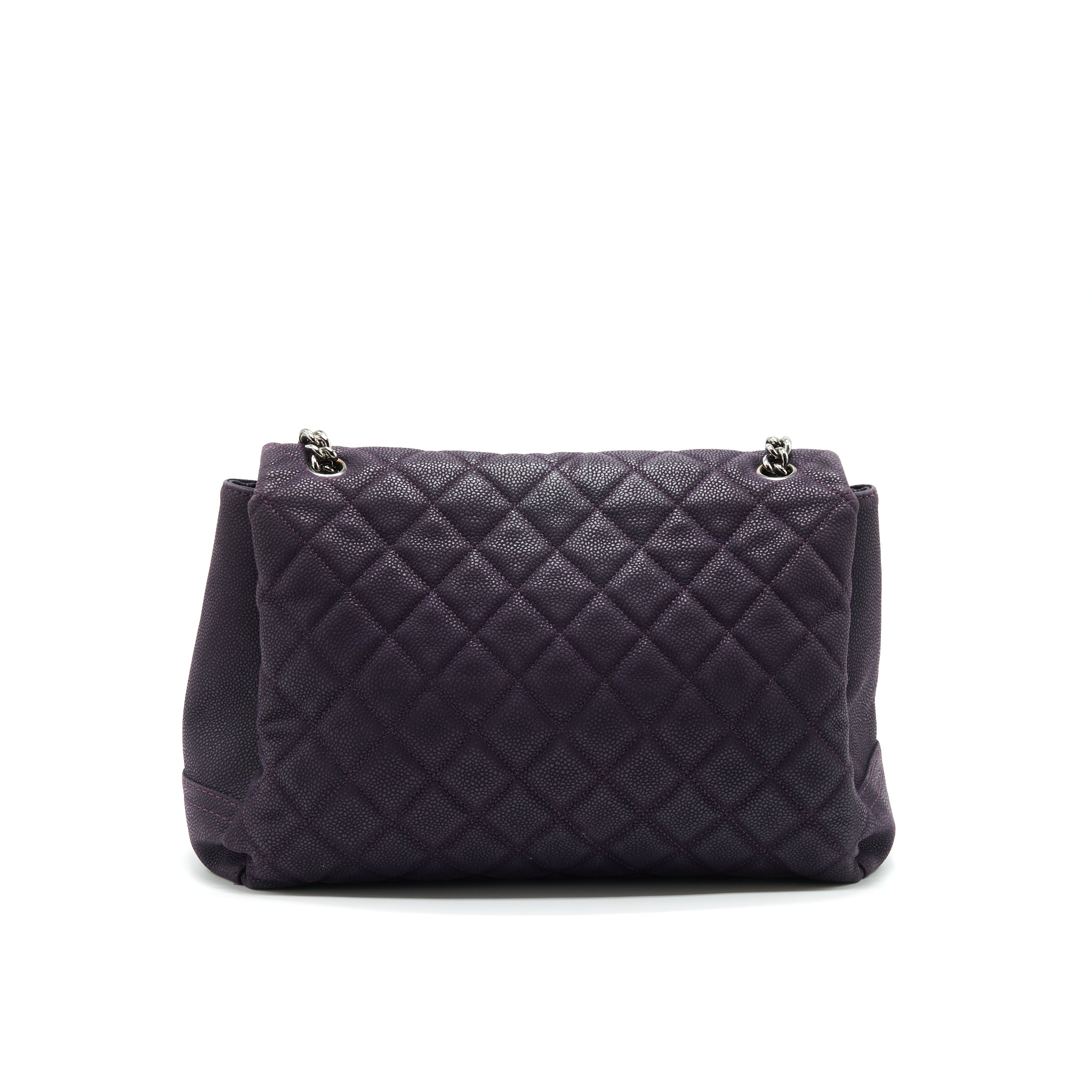 CHANEL FLAP TOTE BAG WITH CHAIN CAVIAR IN PURPLE SHW