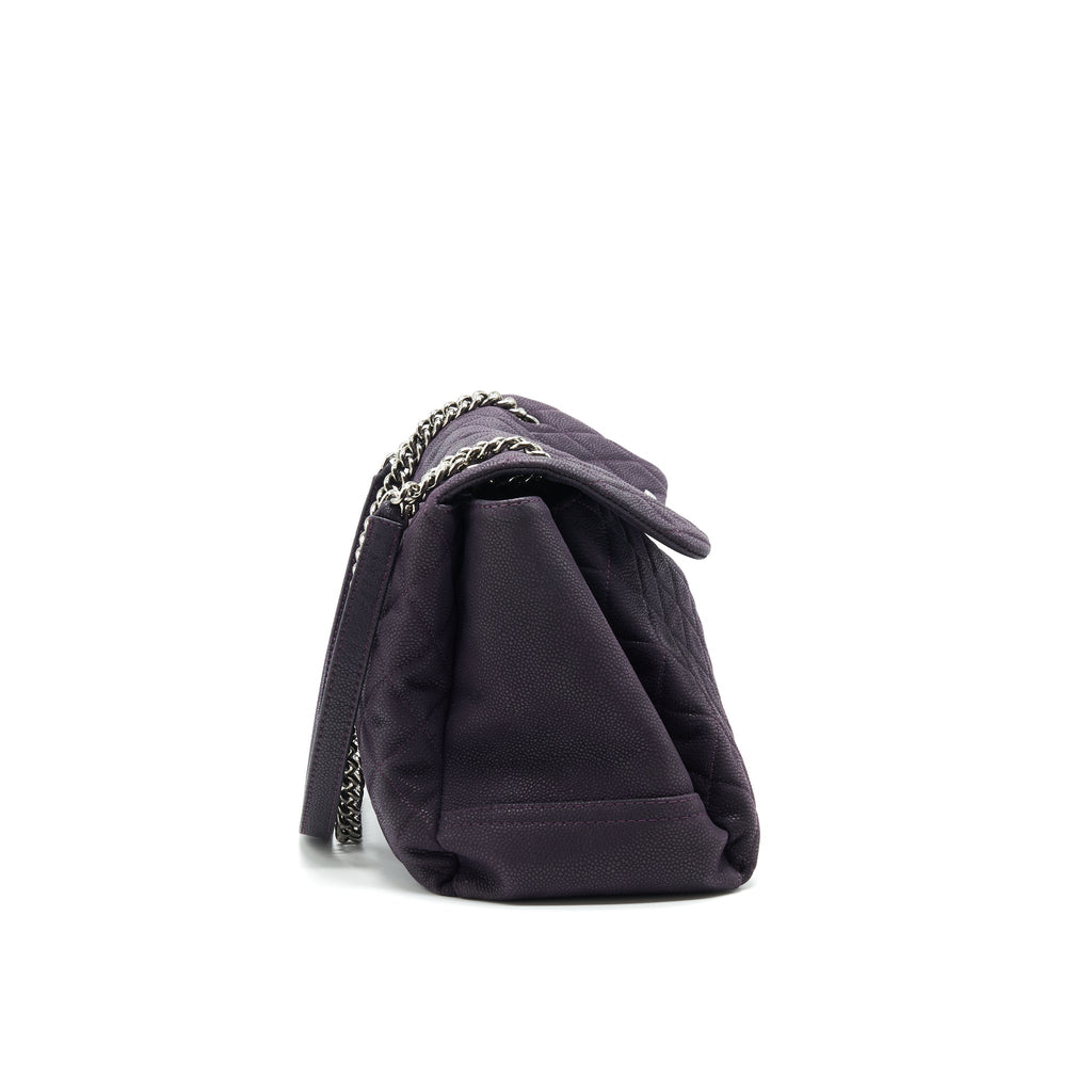 CHANEL FLAP TOTE BAG WITH CHAIN CAVIAR IN PURPLE SHW