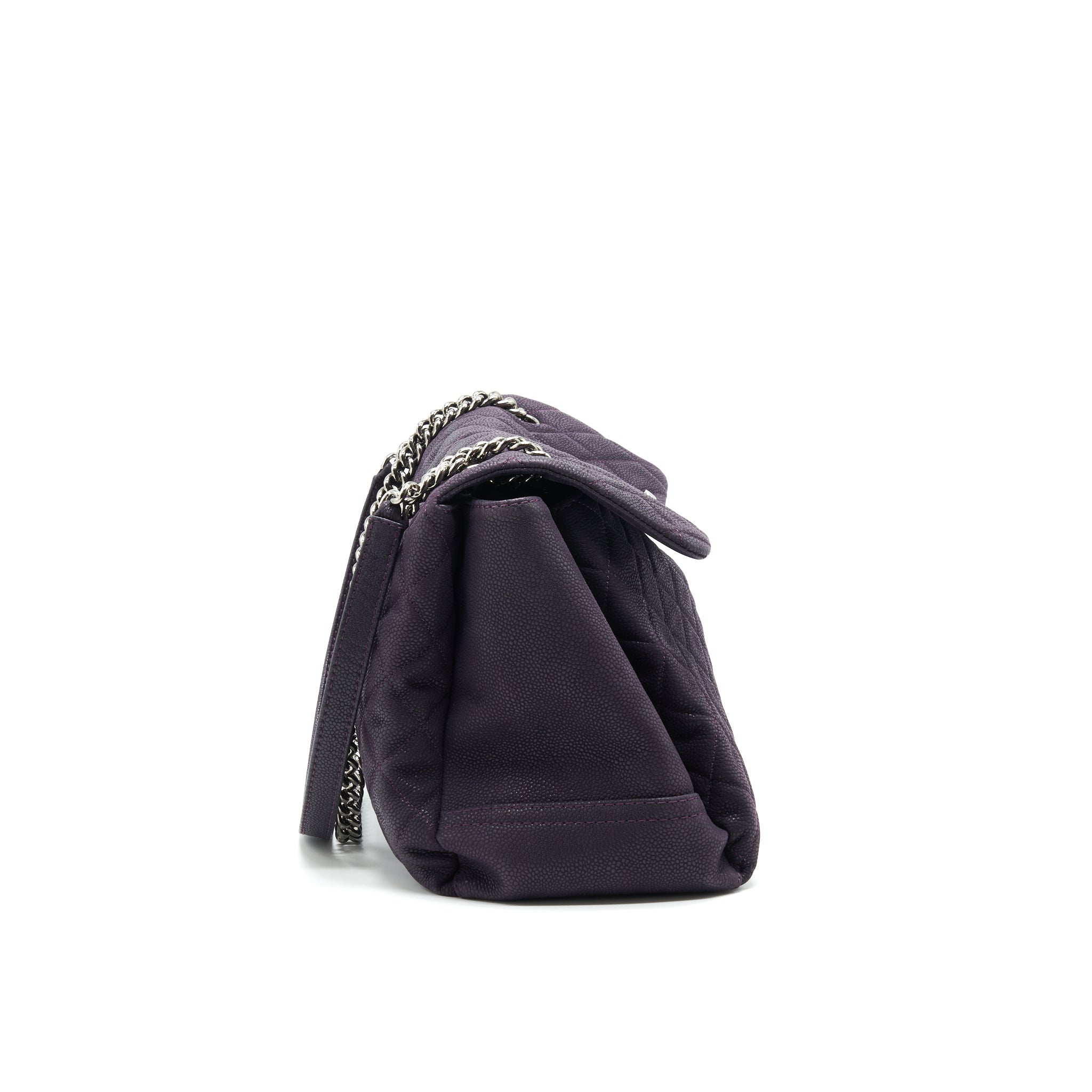 CHANEL FLAP TOTE BAG WITH CHAIN CAVIAR IN PURPLE SHW