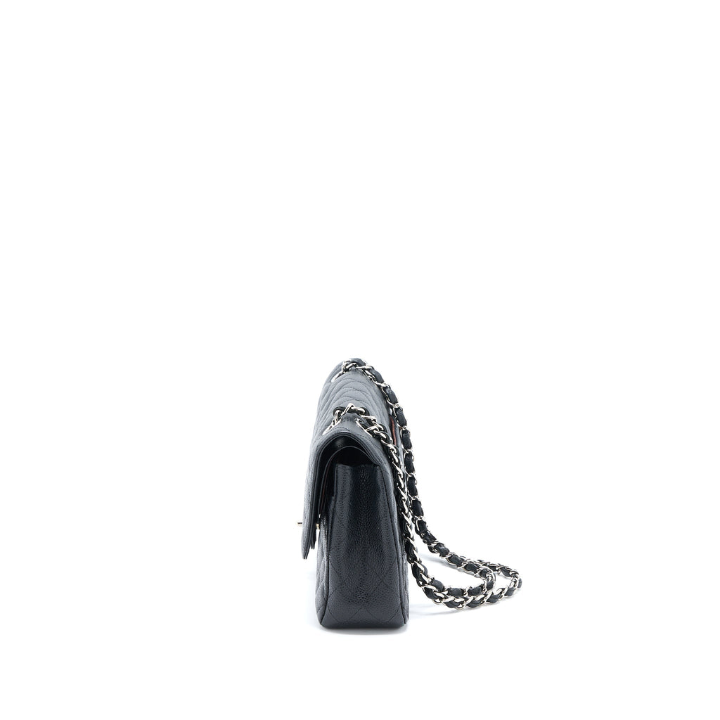 CHANEL MEDIUM CLASSIC FLAP BAG CAVIAR BLACK SHW