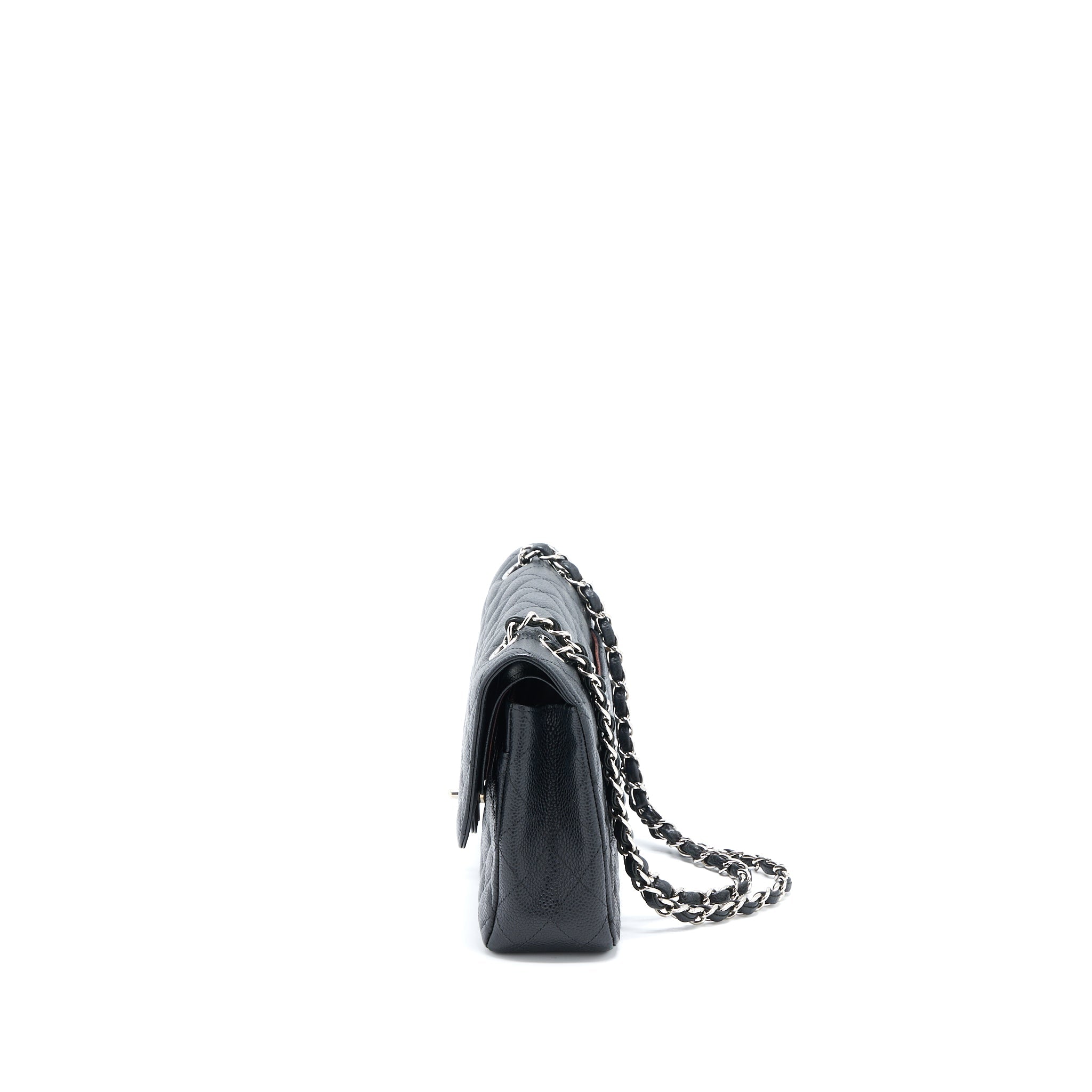 CHANEL MEDIUM CLASSIC FLAP BAG CAVIAR BLACK SHW